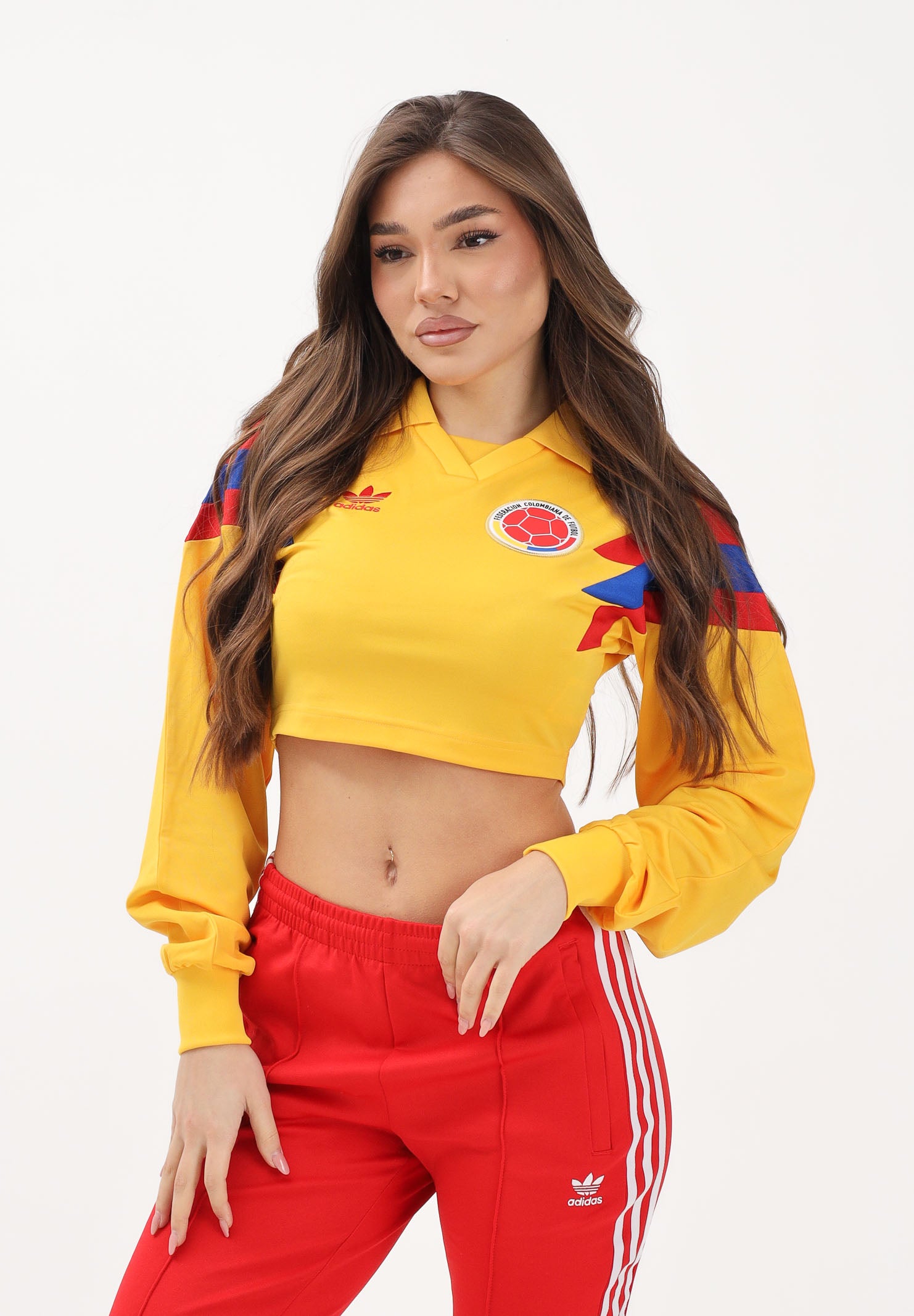 ADIDAS ORIGINALS Felpa girocollo Colombia Reconstructed Bringback Jersey gialla da donna KE2299 . ADIDAS ORIGINALS