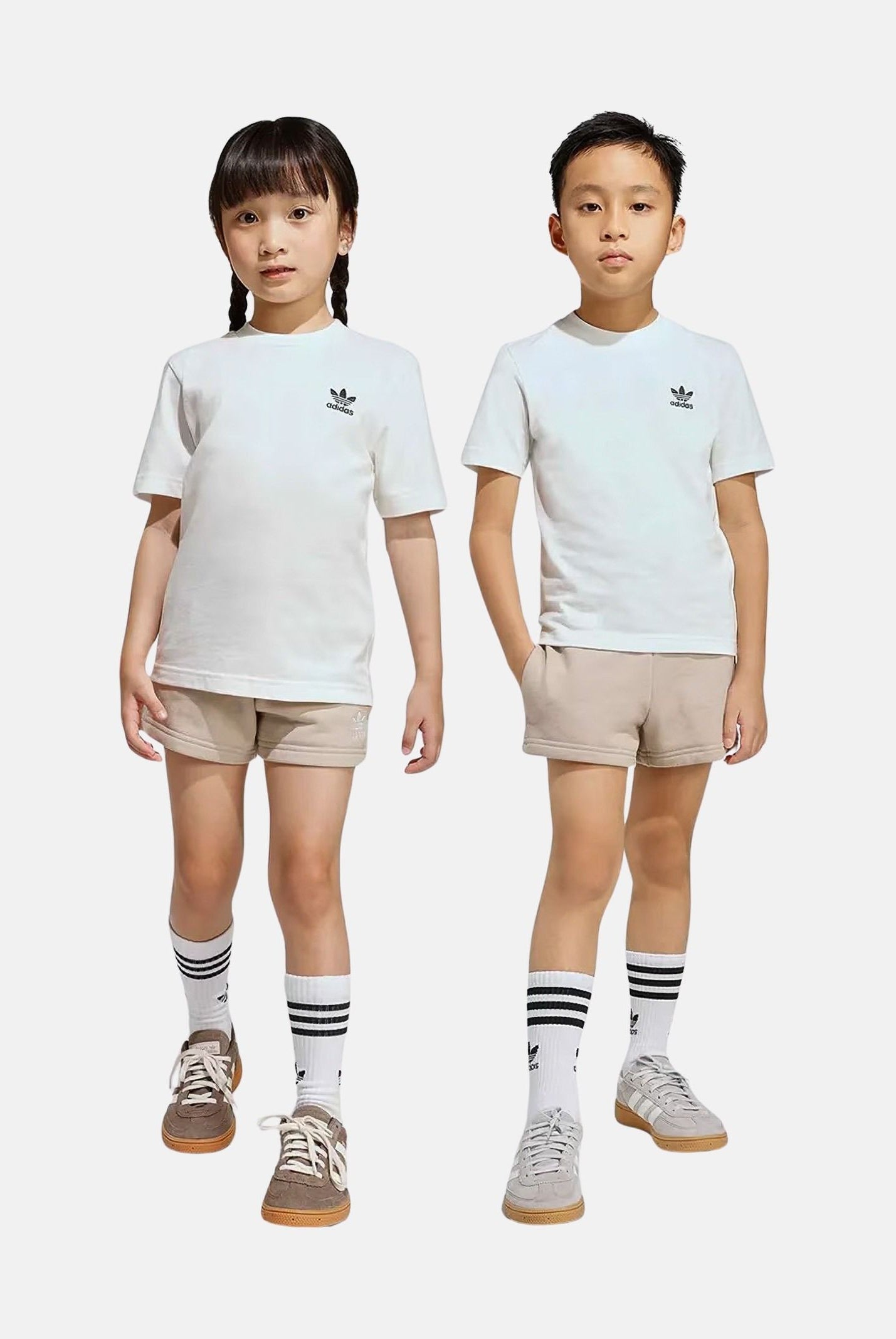 ADIDAS ORIGINALS Completo bianco e beige per bambino e bambina KE2342 . ADIDAS ORIGINALS