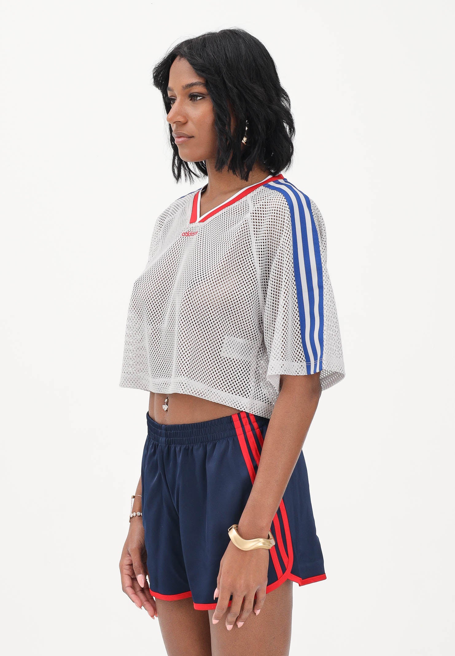 ADIDAS ORIGINALS T-shirt a manica corta Mesh Short Sleeve grigia da donna KE2358 . ADIDAS ORIGINALS