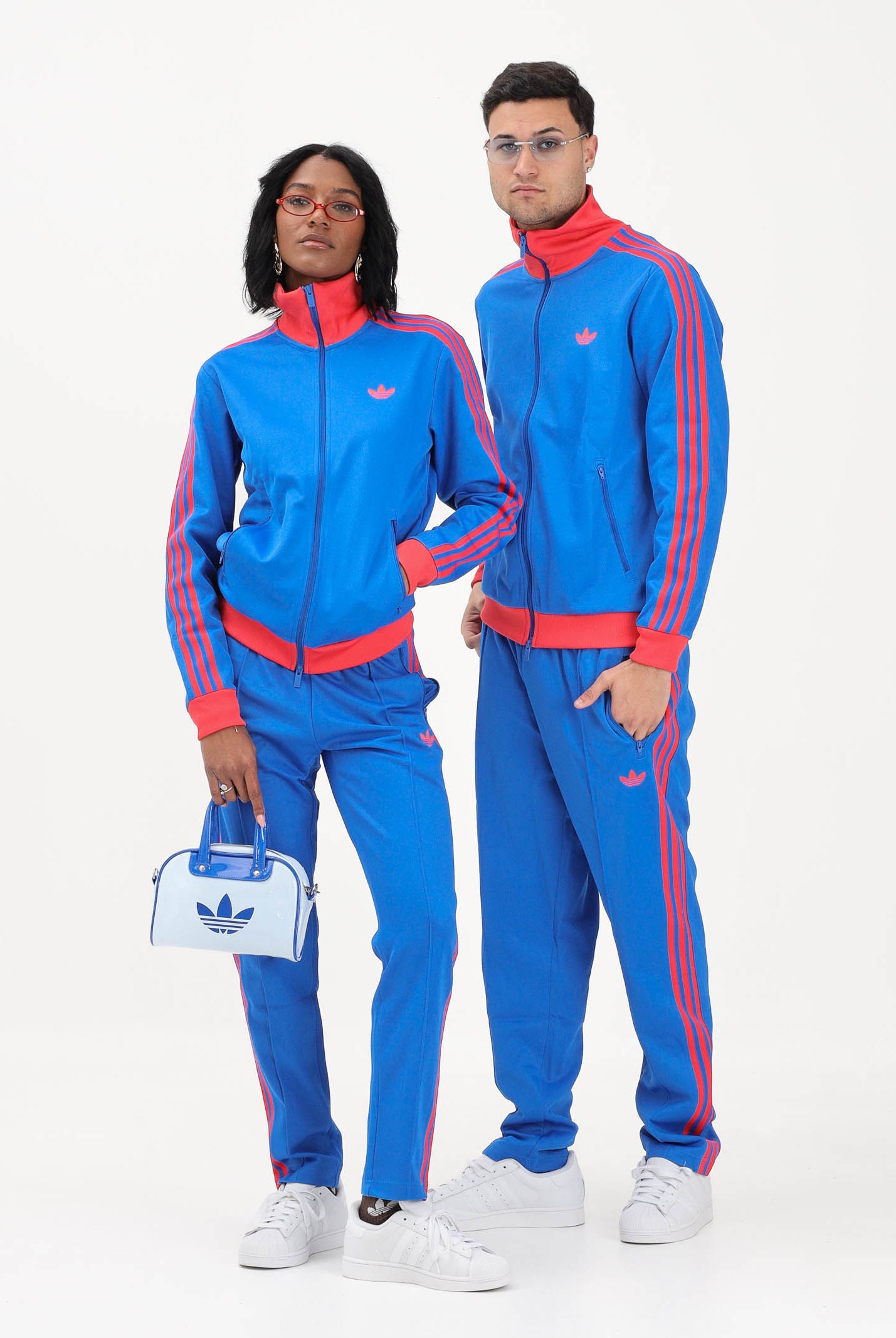 ADIDAS ORIGINALS Pantalone sportivo CLASSIC blu e rosso per uomo e donna KE2415 . ADIDAS ORIGINALS
