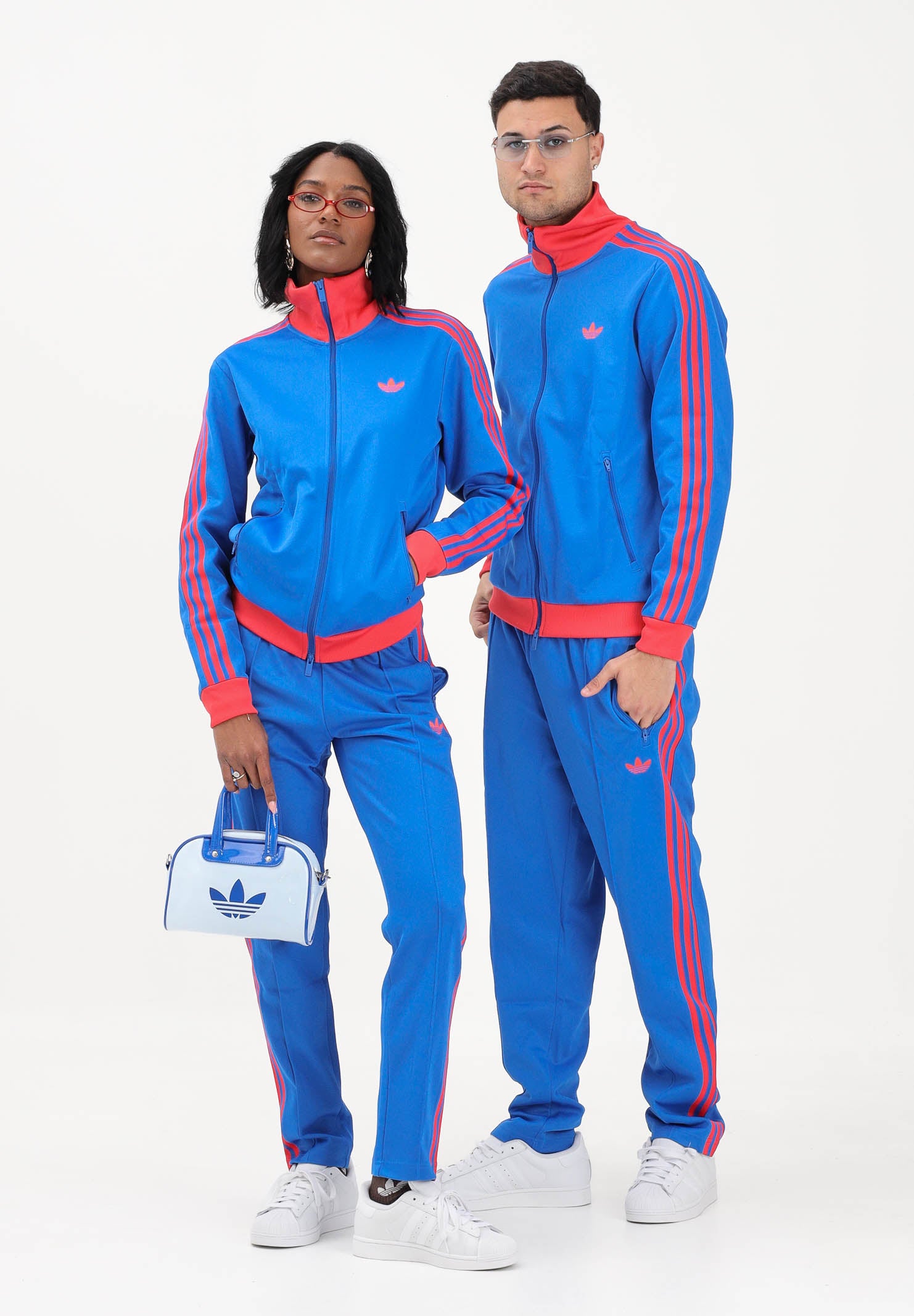 ADIDAS ORIGINALS Pantalone sportivo CLASSIC blu e rosso per uomo e donna KE2415 . ADIDAS ORIGINALS