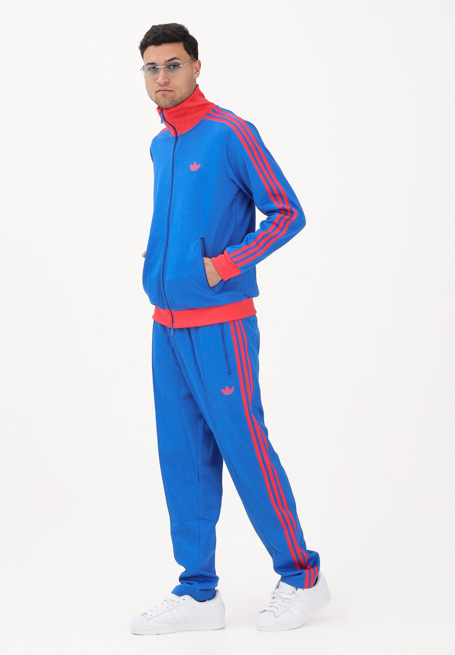 ADIDAS ORIGINALS Pantalone sportivo CLASSIC blu e rosso per uomo e donna KE2415 . ADIDAS ORIGINALS