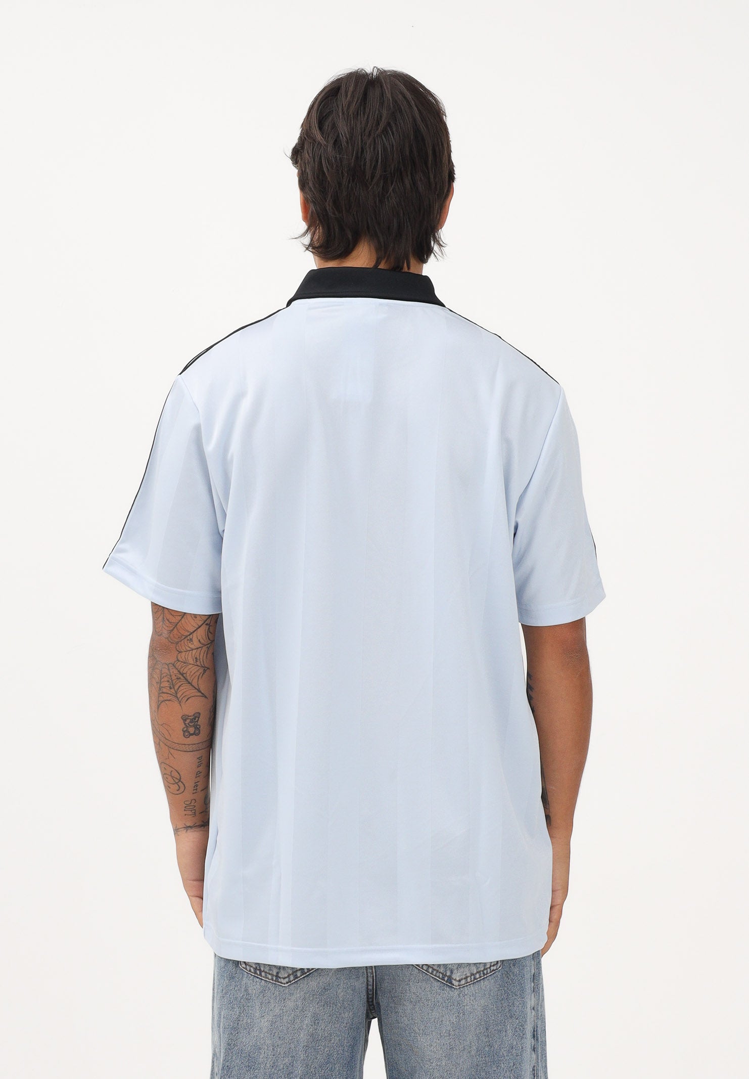 ADIDAS ORIGINALS Polo a manica corta ARCHIVE COLLAR ENGINEERED celeste per uomo e donna KE2453 . ADIDAS ORIGINALS
