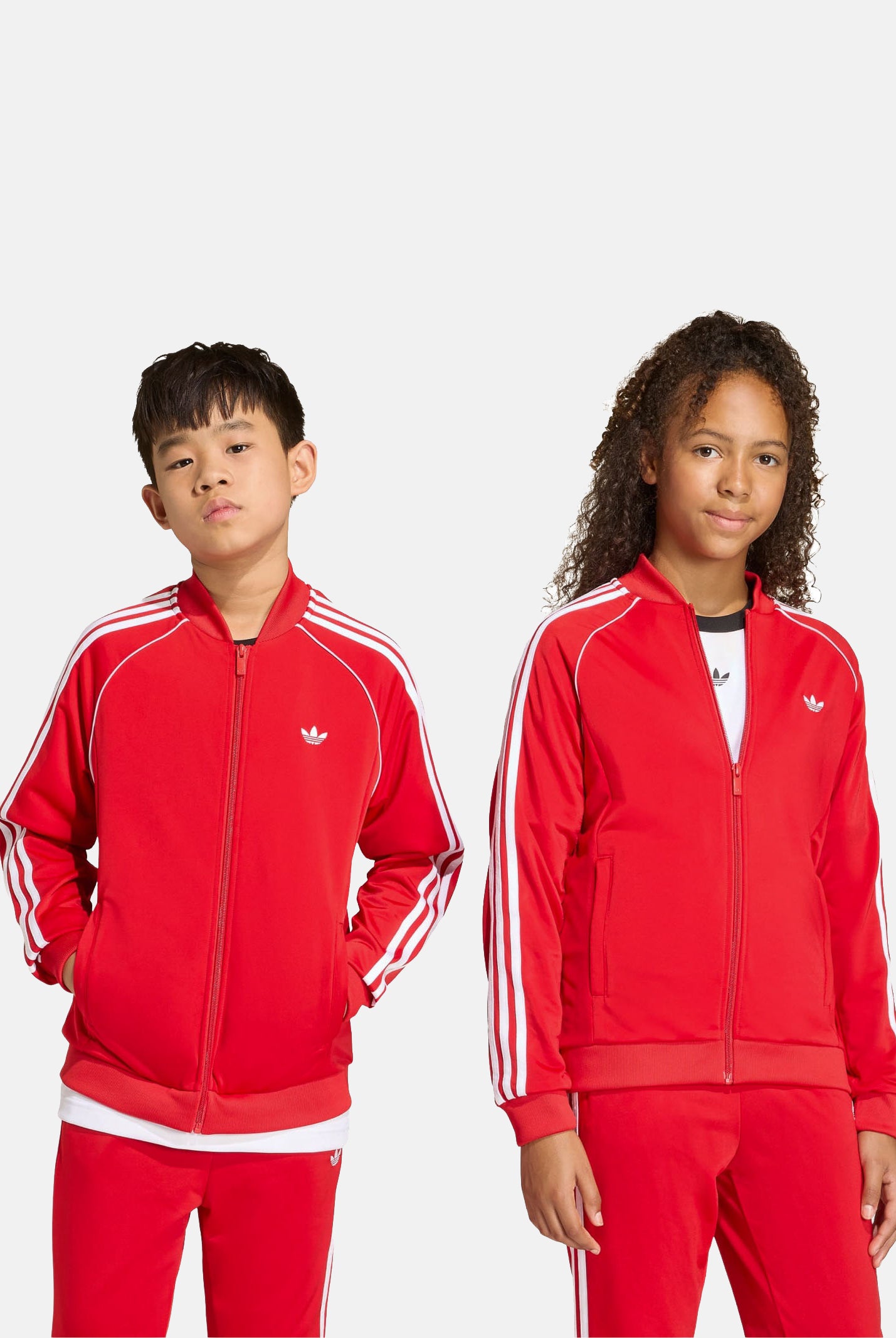 ADIDAS ORIGINALS Felpa con zip SST rossa per bambino e bambina KE2857 . ADIDAS ORIGINALS