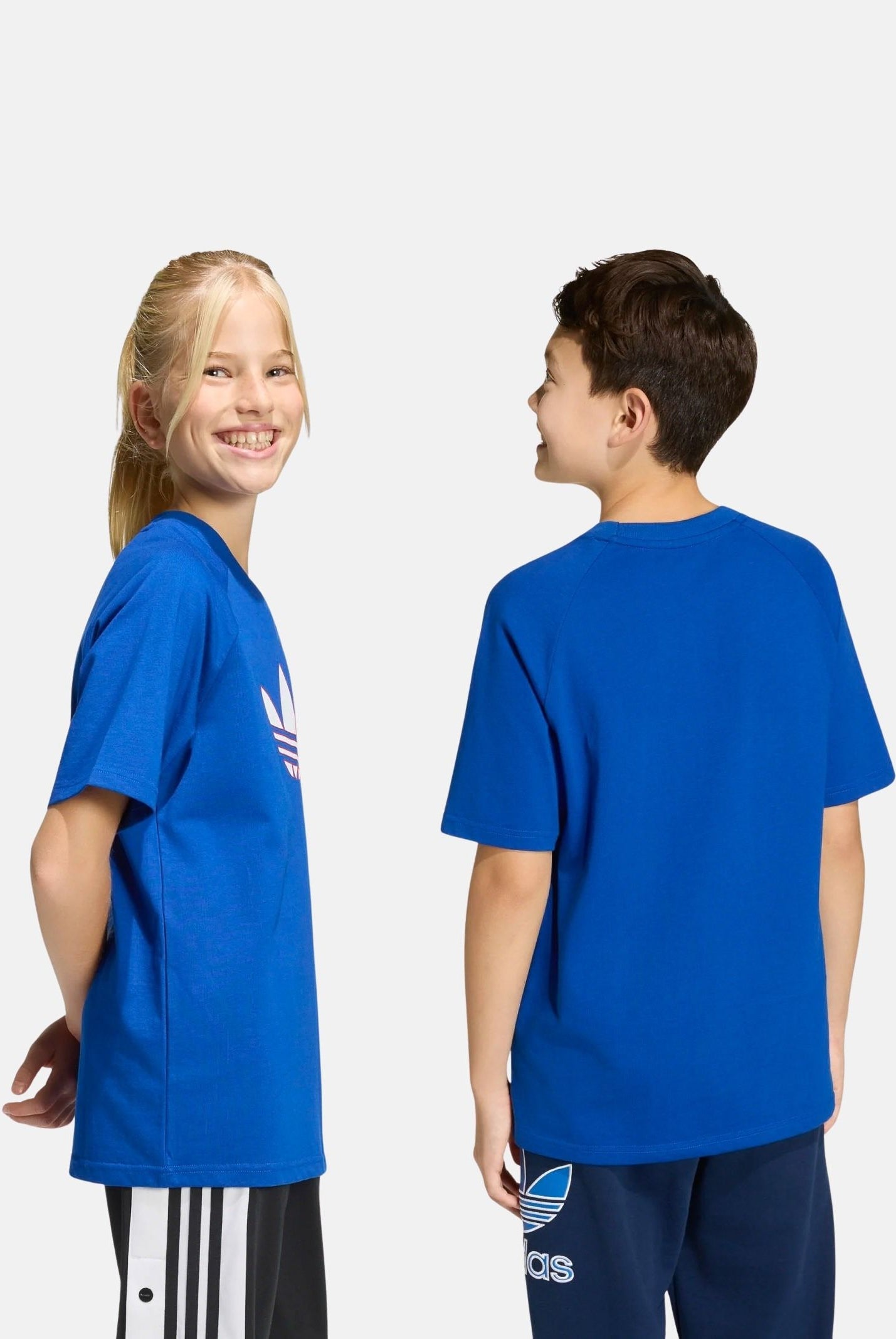 ADIDAS ORIGINALS T-shirt a manica corta Trefoil Loose blu acceso per bambino e bambina KE2872 . ADIDAS ORIGINALS