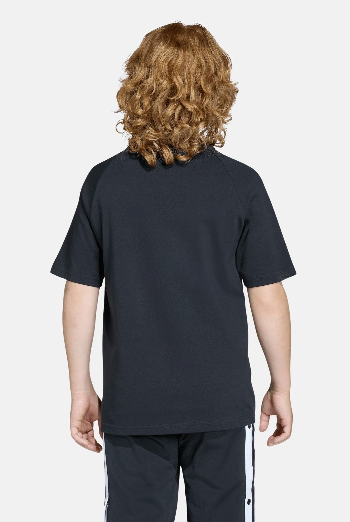 ADIDAS ORIGINALS T-shirt a manica corta Trefoil Loose nera per bambino e bambina KE2876 . ADIDAS ORIGINALS