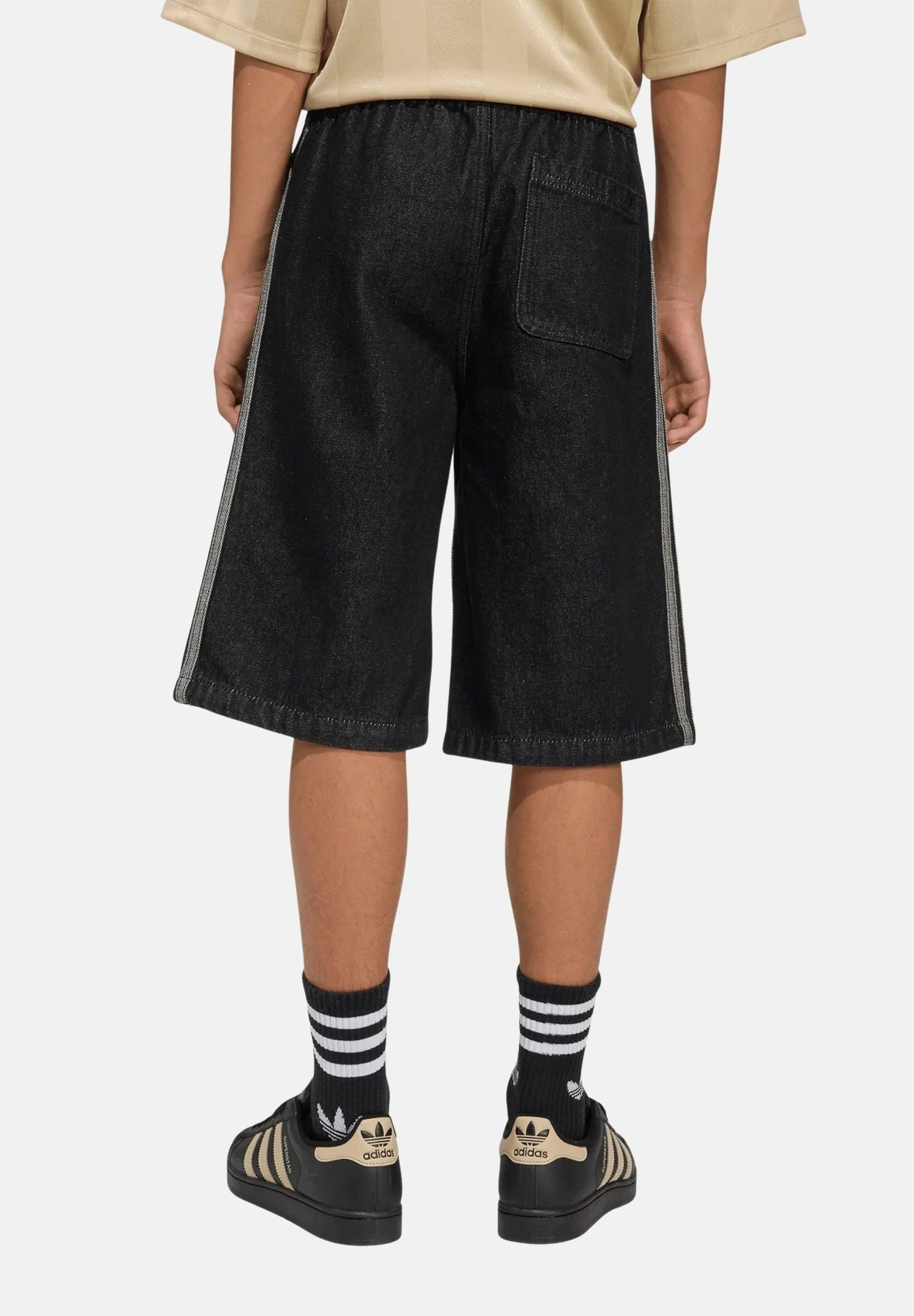 ADIDAS ORIGINALS Shorts in denim nero per bambino e bambina KE2972 . ADIDAS ORIGINALS