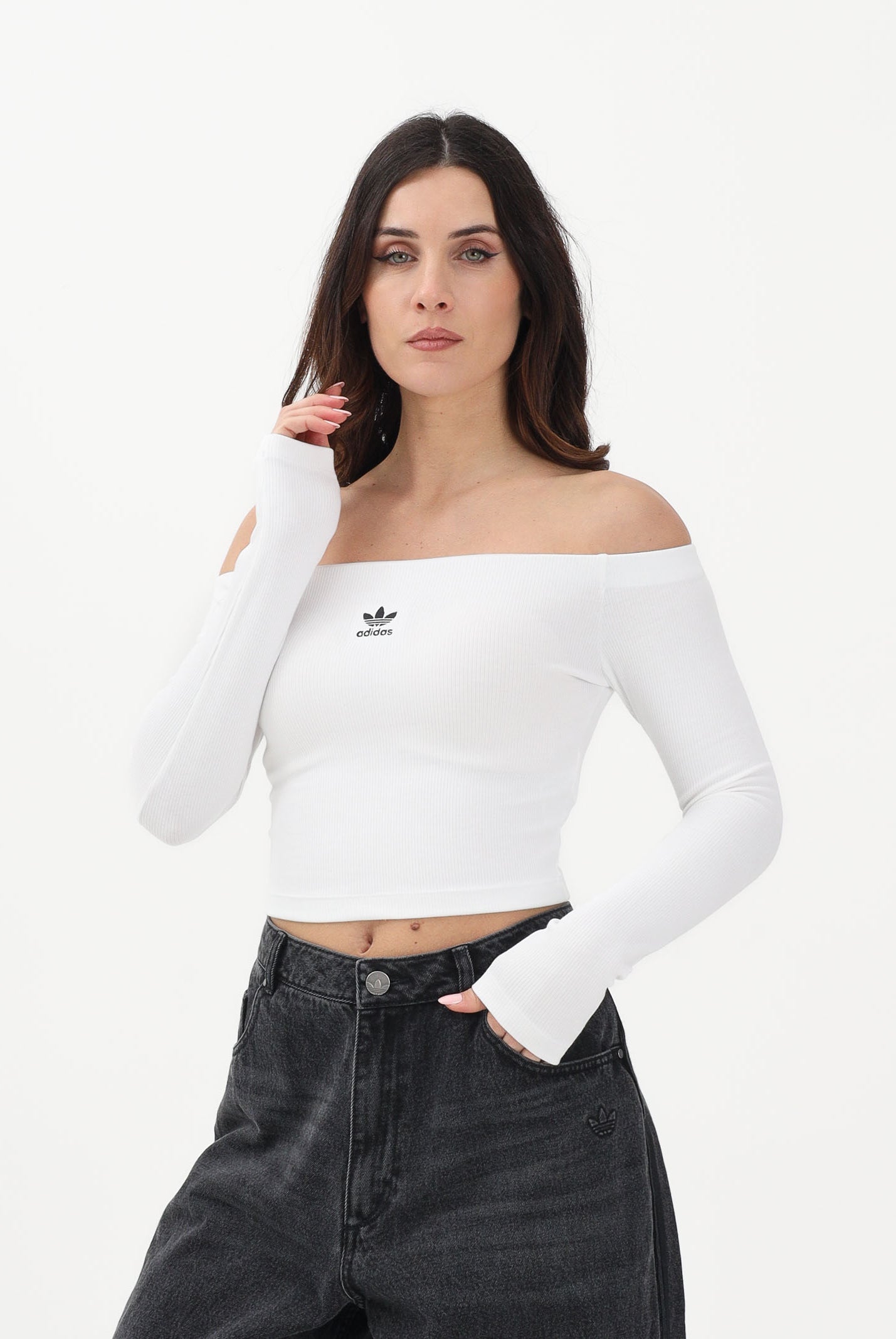 ADIDAS ORIGINALS Top Essentials Rib Off bianco da donna KE3153 . ADIDAS ORIGINALS