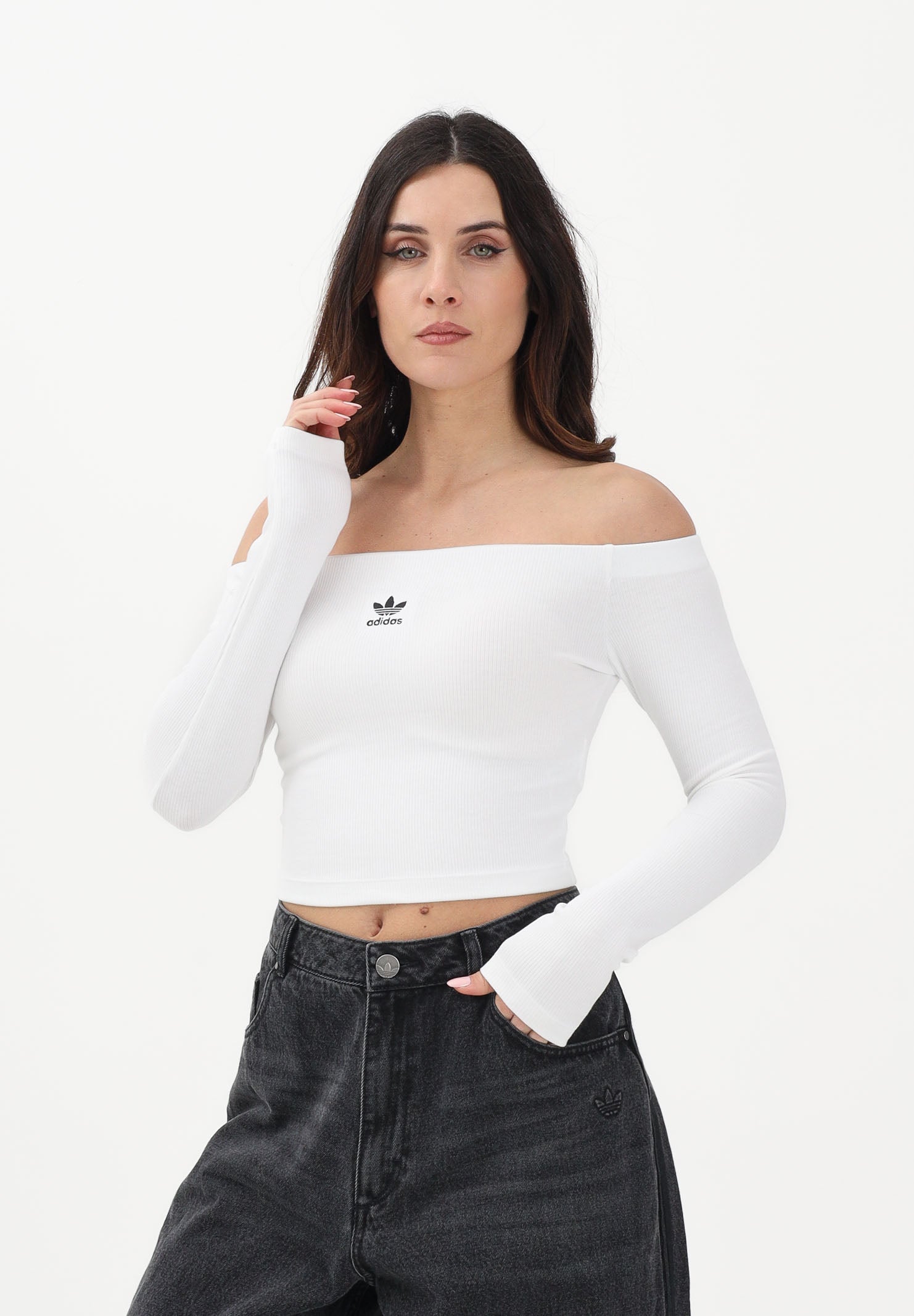 ADIDAS ORIGINALS Top Essentials Rib Off bianco da donna KE3153 . ADIDAS ORIGINALS