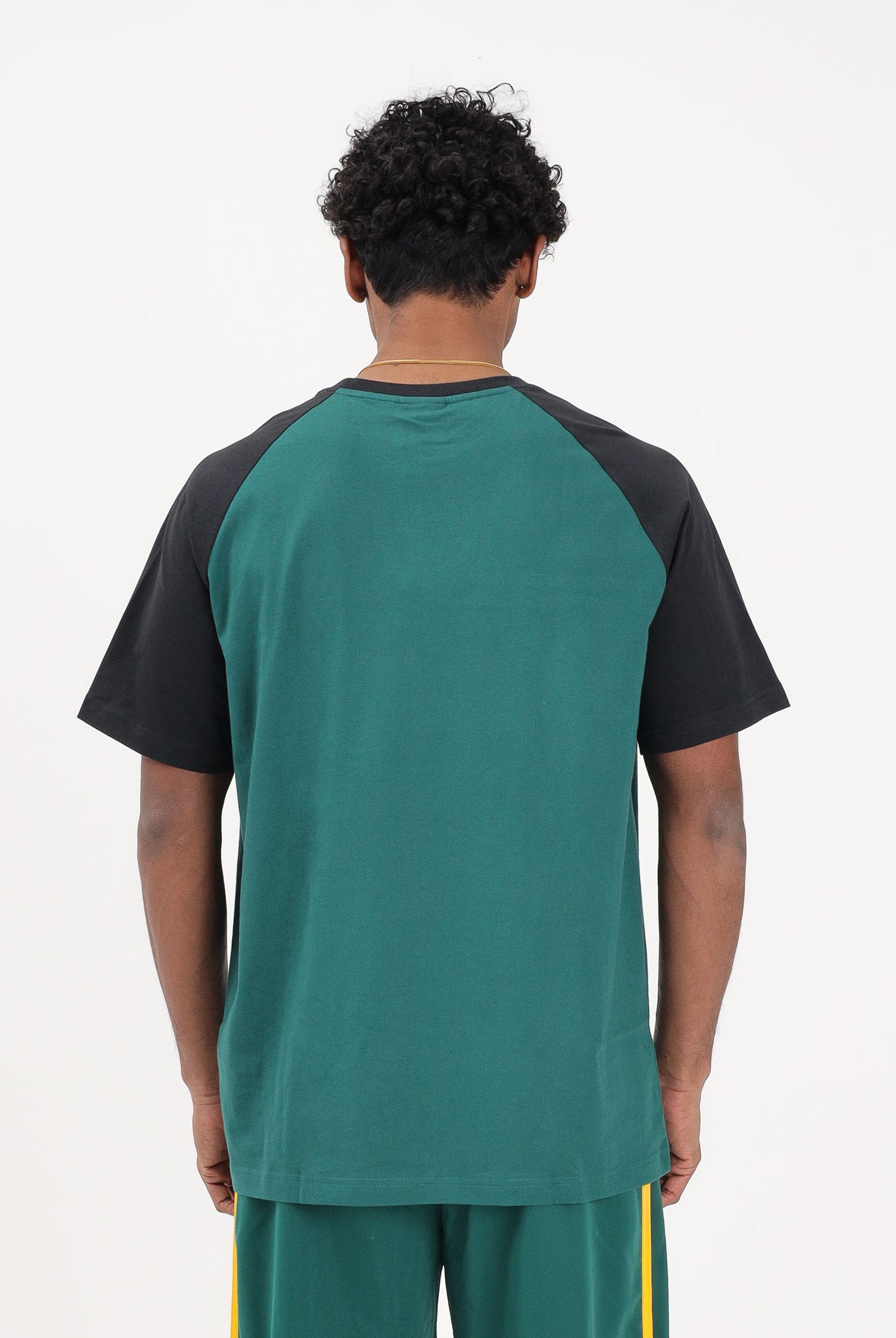 ADIDAS ORIGINALS T-shirt a manica corta CHEST STRIPES verde e nera da uomo KE3307 . ADIDAS ORIGINALS