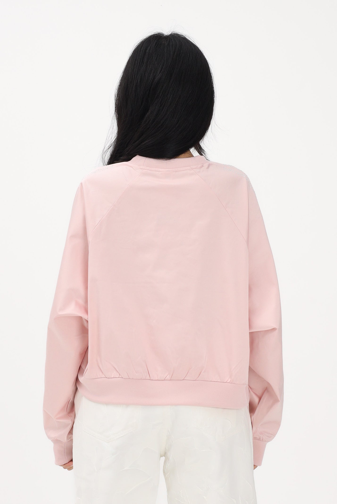 ADIDAS ORIGINALS Felpa girocollo PEARL JACQUARD rosa da donna KE3354 . ADIDAS ORIGINALS