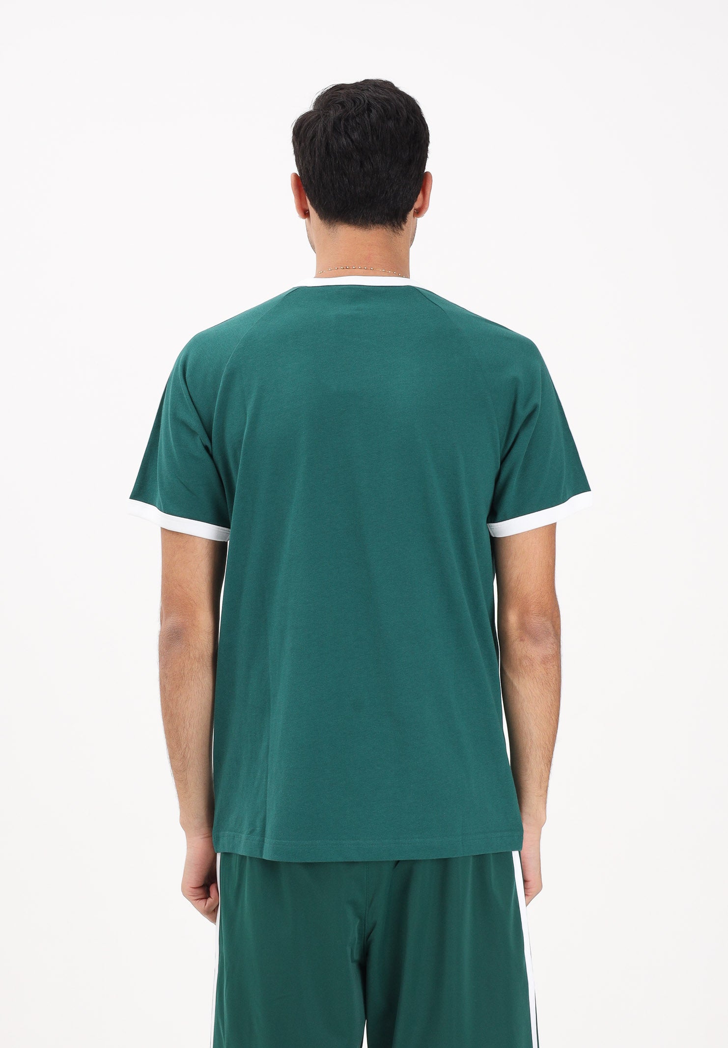 ADIDAS ORIGINALS T-shirt a manica corta 3 STRIPES verde da uomo KE3534 . ADIDAS ORIGINALS