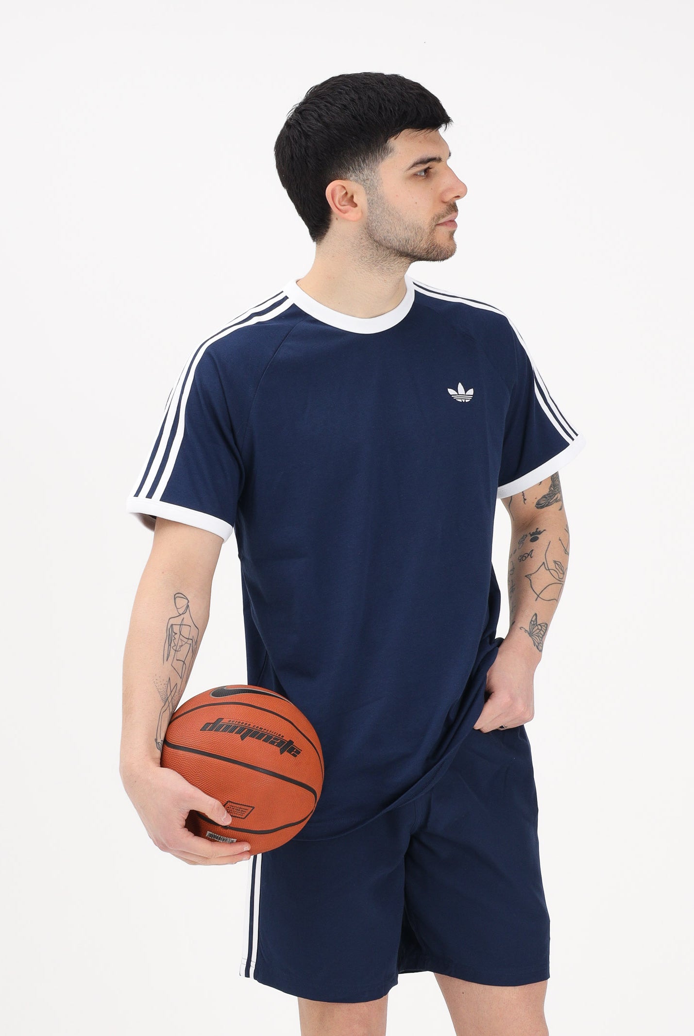 ADIDAS ORIGINALS T-shirt a manica corta 3 STRIPES blu da uomo KE3536 . ADIDAS ORIGINALS