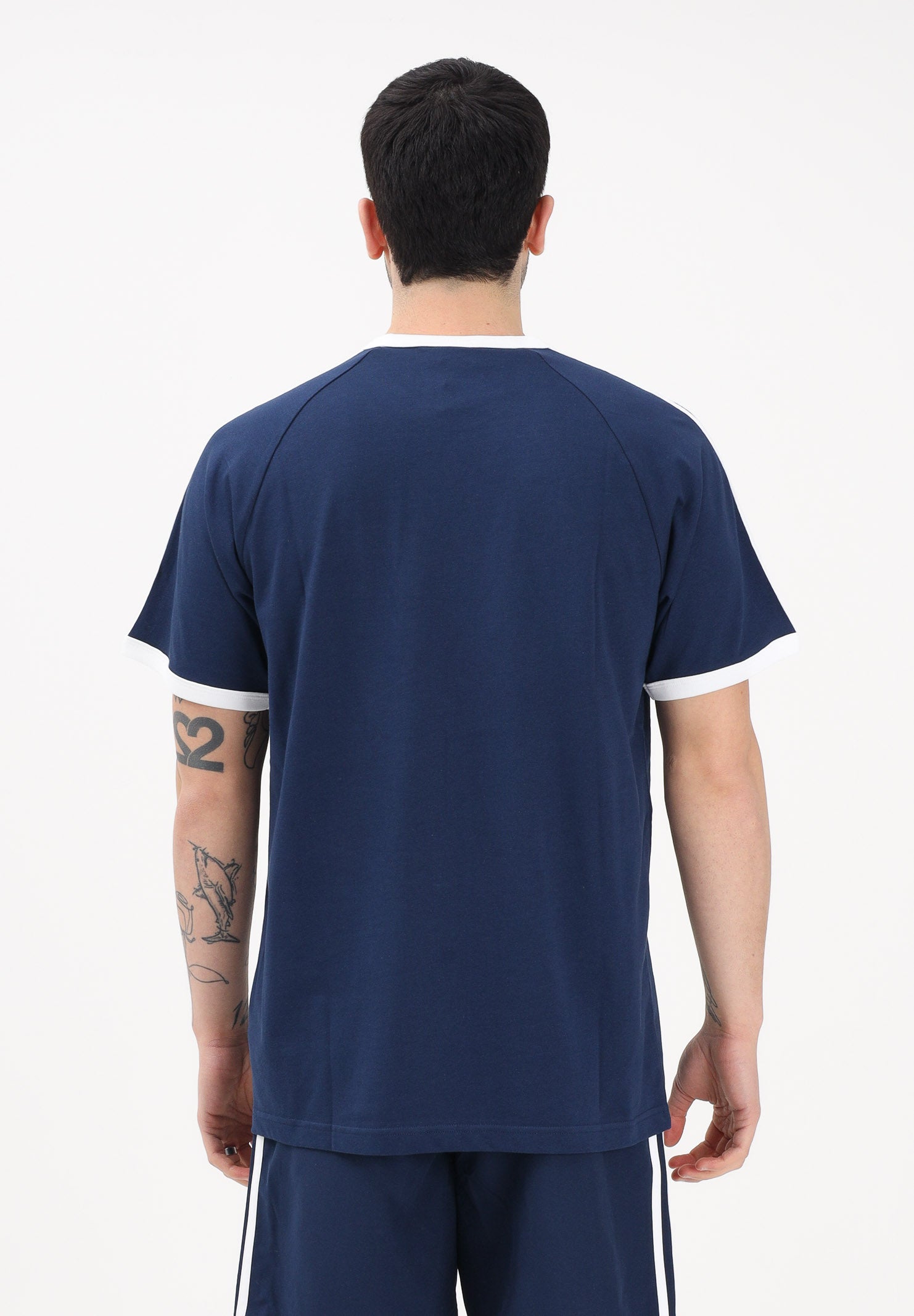 ADIDAS ORIGINALS T-shirt a manica corta 3 STRIPES blu da uomo KE3536 . ADIDAS ORIGINALS