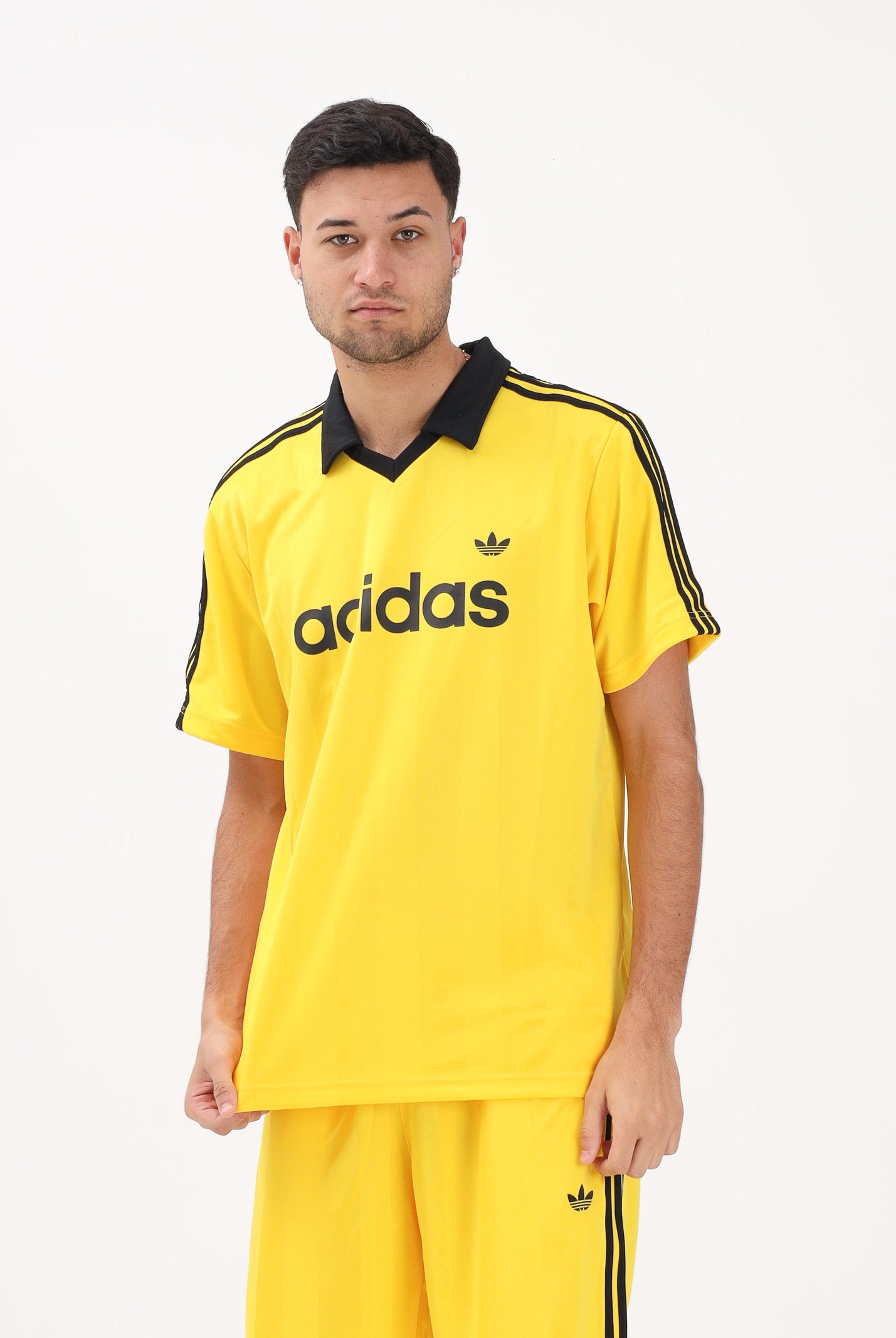ADIDAS ORIGINALS Polo a manica corta Archive Collar Engineered Jersey gialla da uomo KE3581 . ADIDAS ORIGINALS