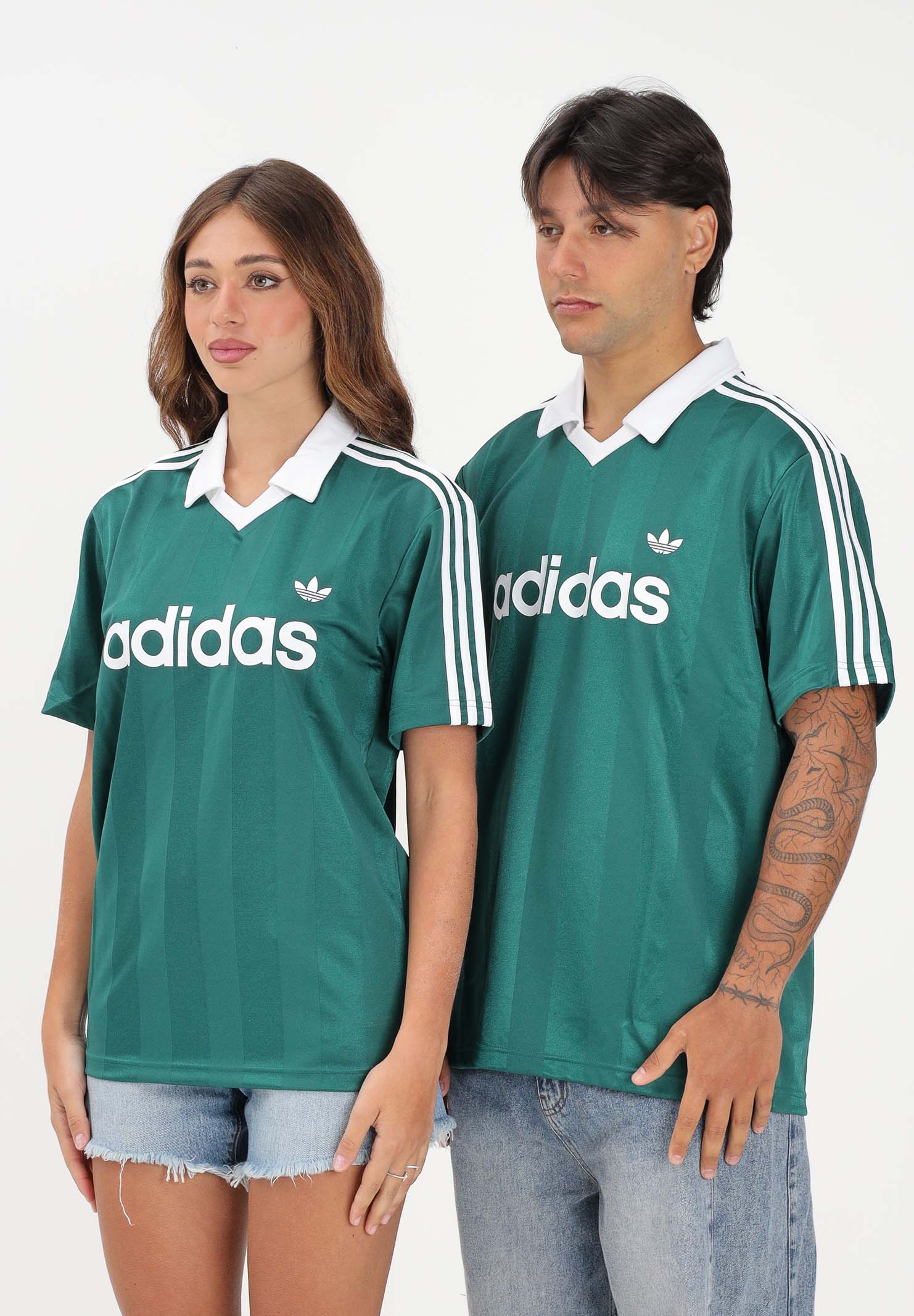 ADIDAS ORIGINALS Polo a manica corta Archive Collar Engineered Jersey verde per uomo e donna KE3582 . ADIDAS ORIGINALS