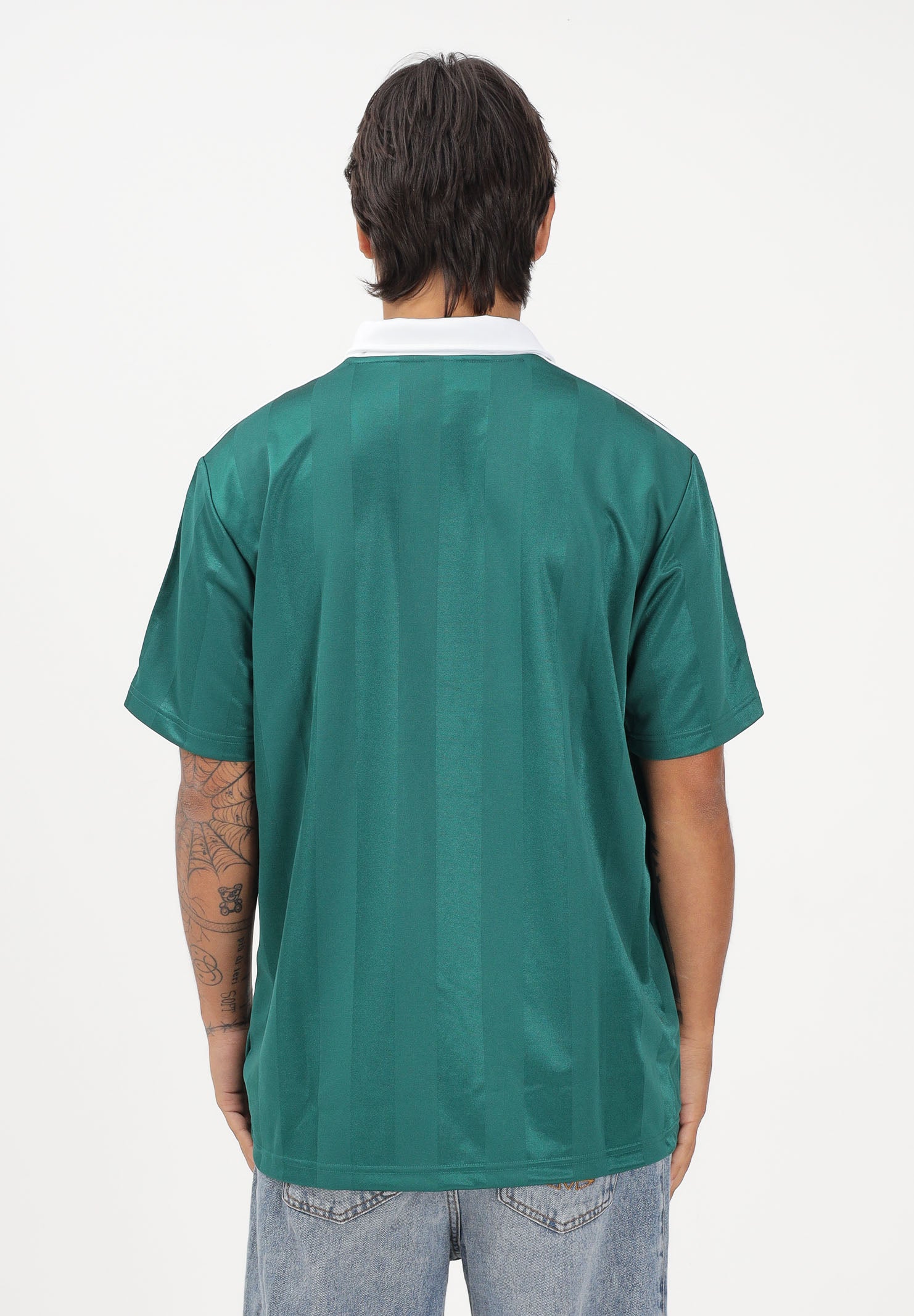 ADIDAS ORIGINALS Polo a manica corta Archive Collar Engineered Jersey verde per uomo e donna KE3582 . ADIDAS ORIGINALS