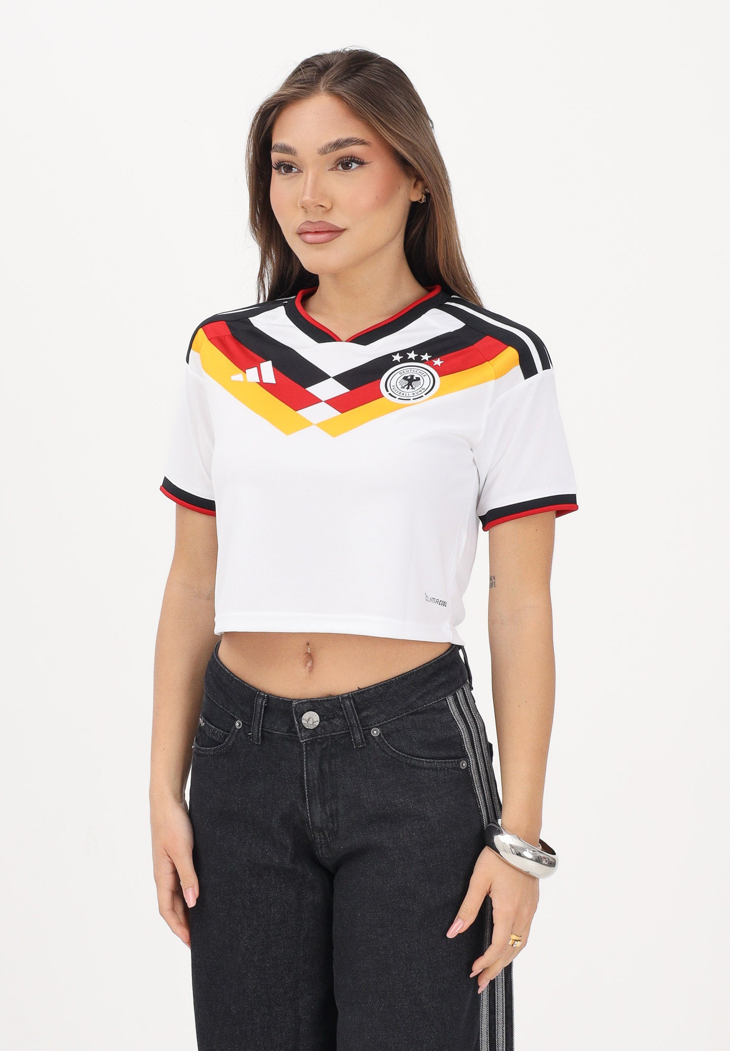 ADIDAS PERFORMANCE T-shirt a manica corta Home Cropped Germania 26 bianca da donna KE5854 . ADIDAS ORIGINALS