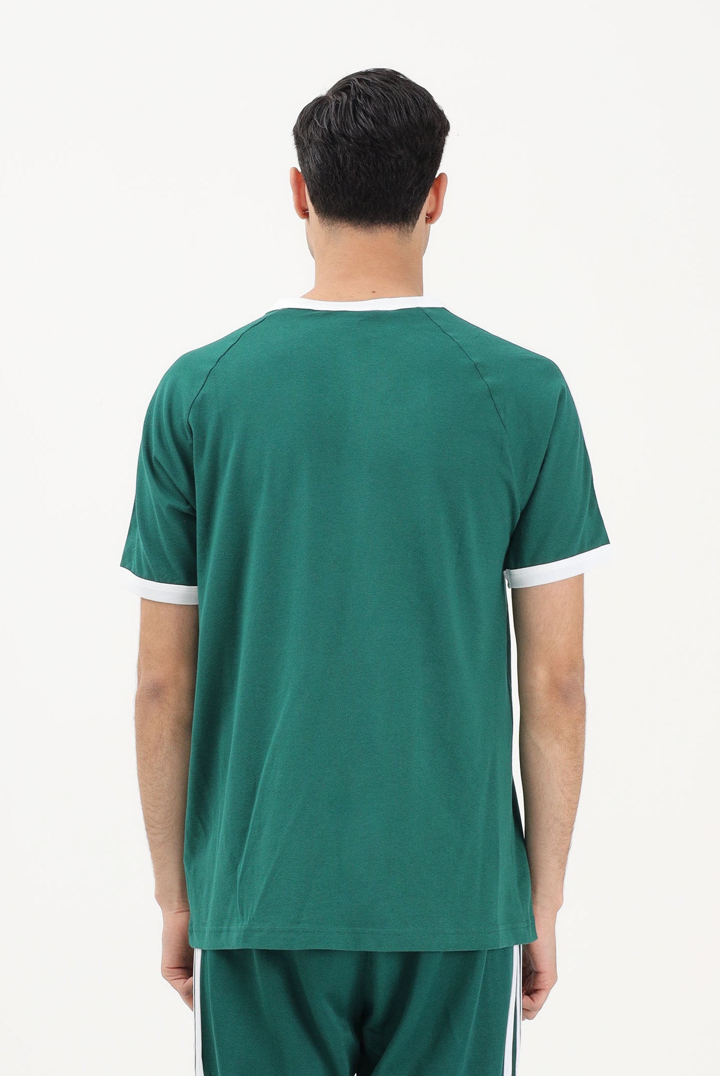 ADIDAS ORIGINALS T-shirt a manica corta 3-Stripes Slim Ringer verde da uomo KF0415 . ADIDAS ORIGINALS
