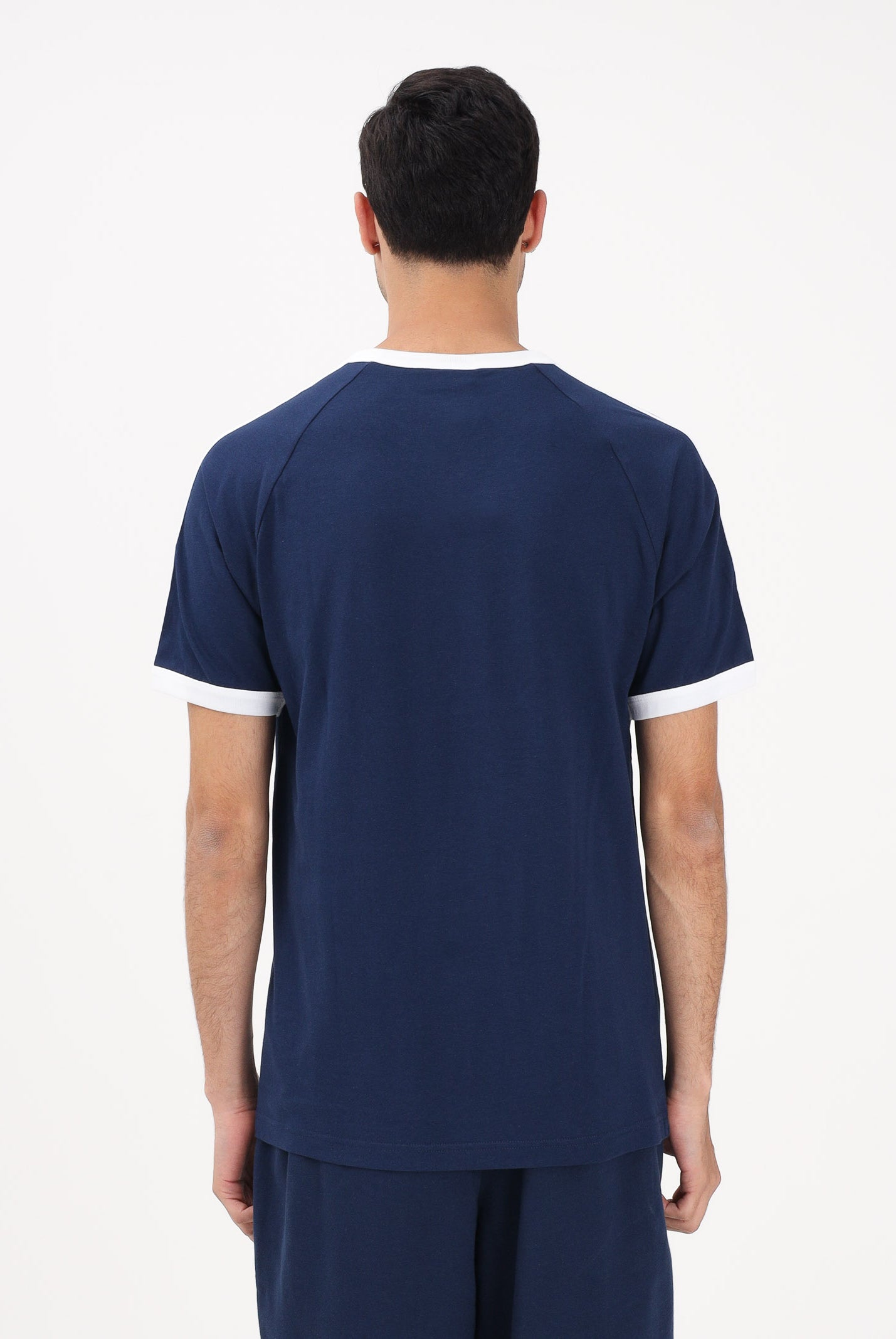 ADIDAS ORIGINALS T-shirt a manica corta 3-Stripes Slim Ringer blu da uomo KF0419 . ADIDAS ORIGINALS