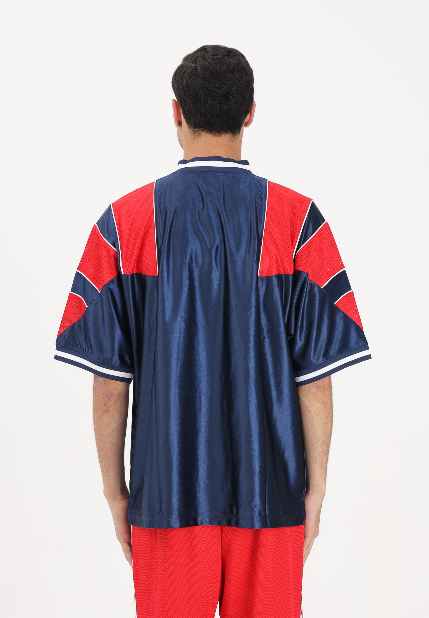 ADIDAS ORIGINALS T-shirt a manica corta PANEL JERSEY blu e rossa per uomo e donna KF0424 . ADIDAS ORIGINALS