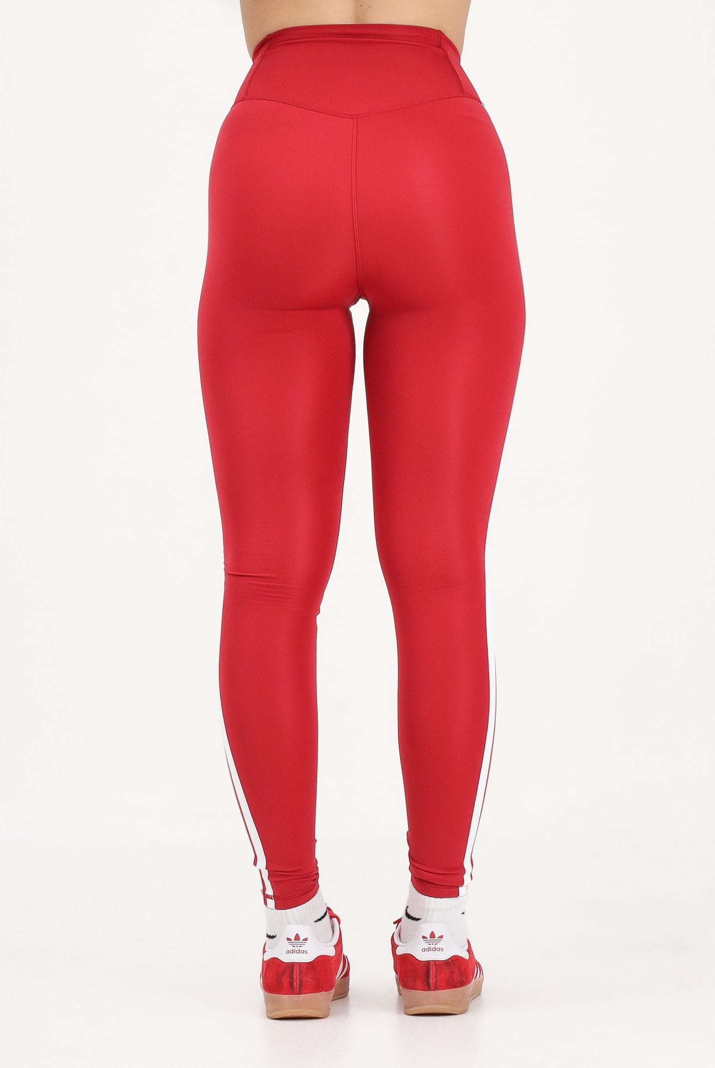 ADIDAS PERFORMANCE Leggings Optime Essentials Workout 3-Stripes 7/8 rosso da donna KF8557 . ADIDAS PERFORMANCE