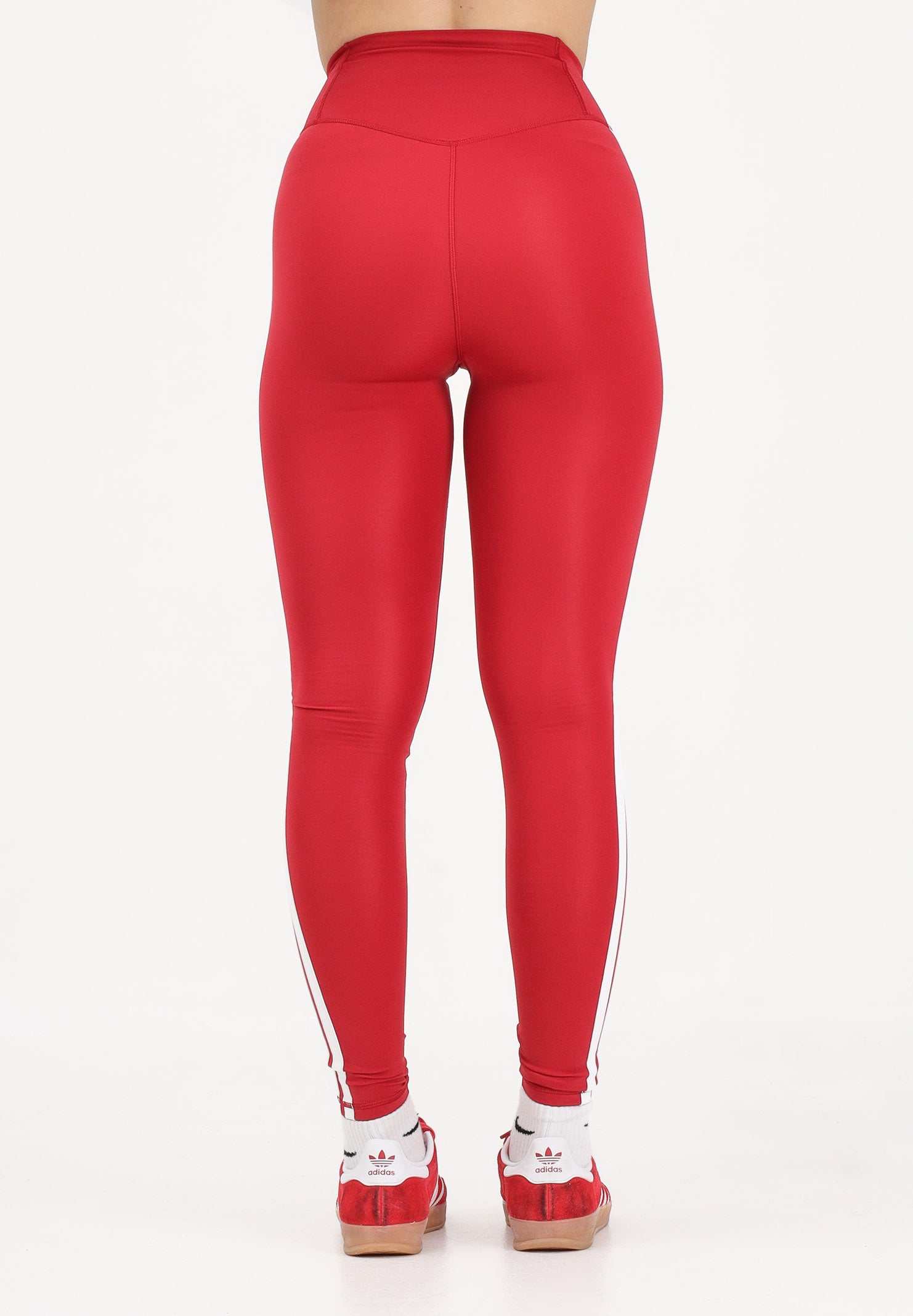 ADIDAS PERFORMANCE Leggings Optime Essentials Workout 3-Stripes 7/8 rosso da donna KF8557 . ADIDAS PERFORMANCE