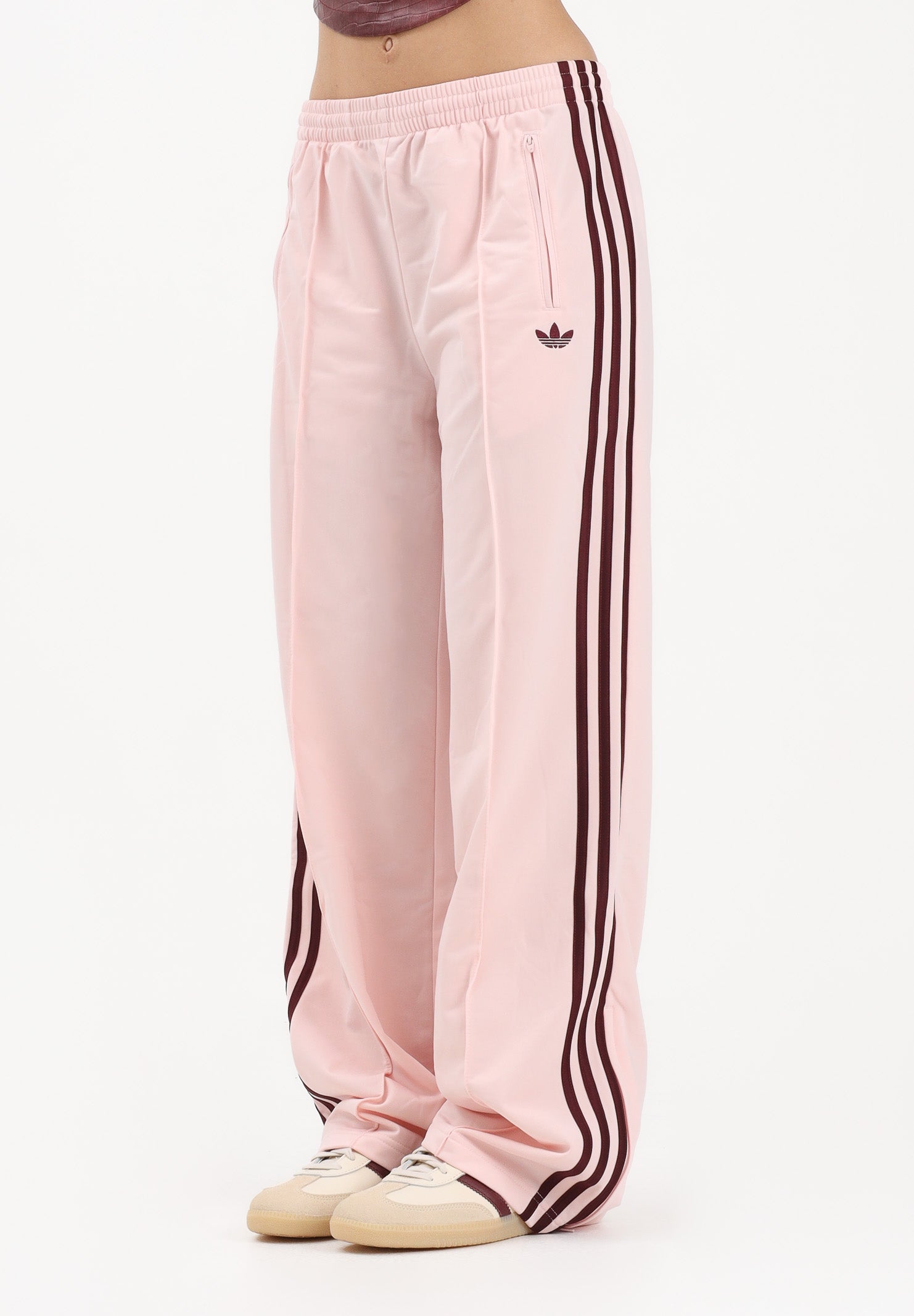 ADIDAS ORIGINALS Pantalone sportivo LOOSE FIREBIRD rosa e bordeaux da donna KG3702 . ADIDAS ORIGINALS