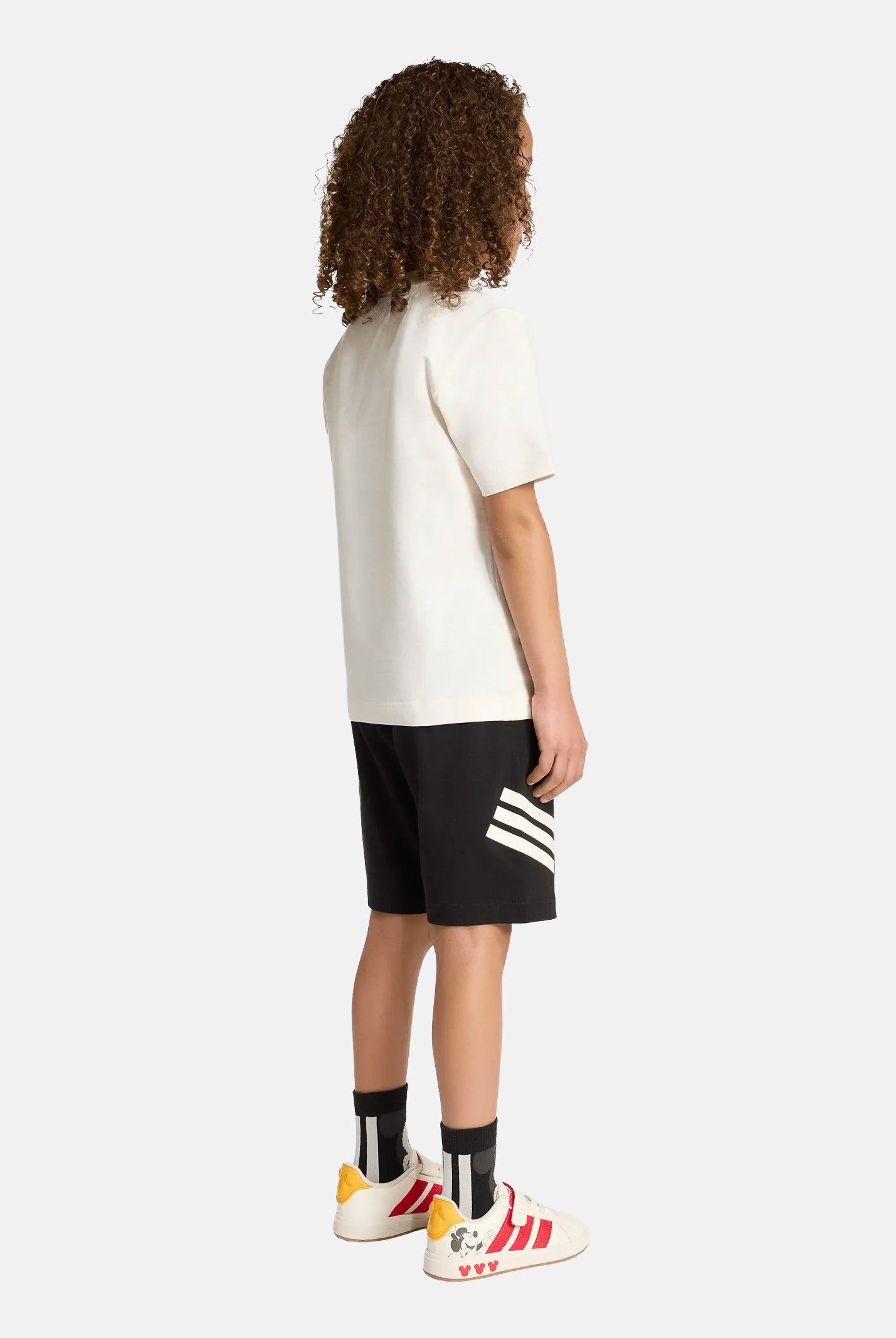 ADIDAS ORIGINALS set T-shirt e shorts Disney Mickey Mouse Off White e Black bianco panna e nero neonato. KG6128 . ADIDAS ORIGINALS