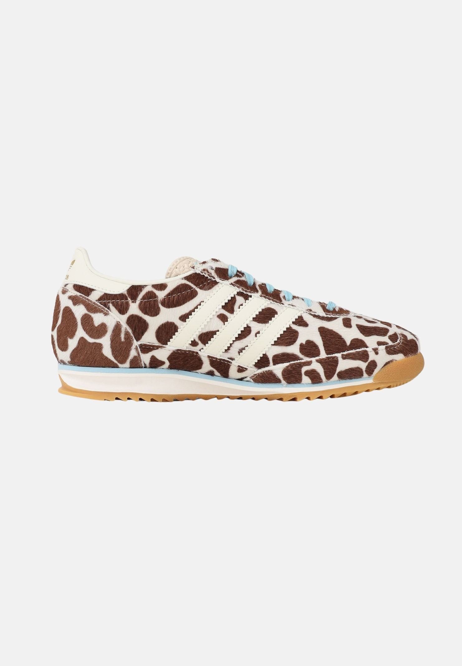 ADIDAS ORIGINALS Sneakers SL72 panna e marroni per uomo e donna con stampa giraffa KH8967 . ADIDAS ORIGINALS
