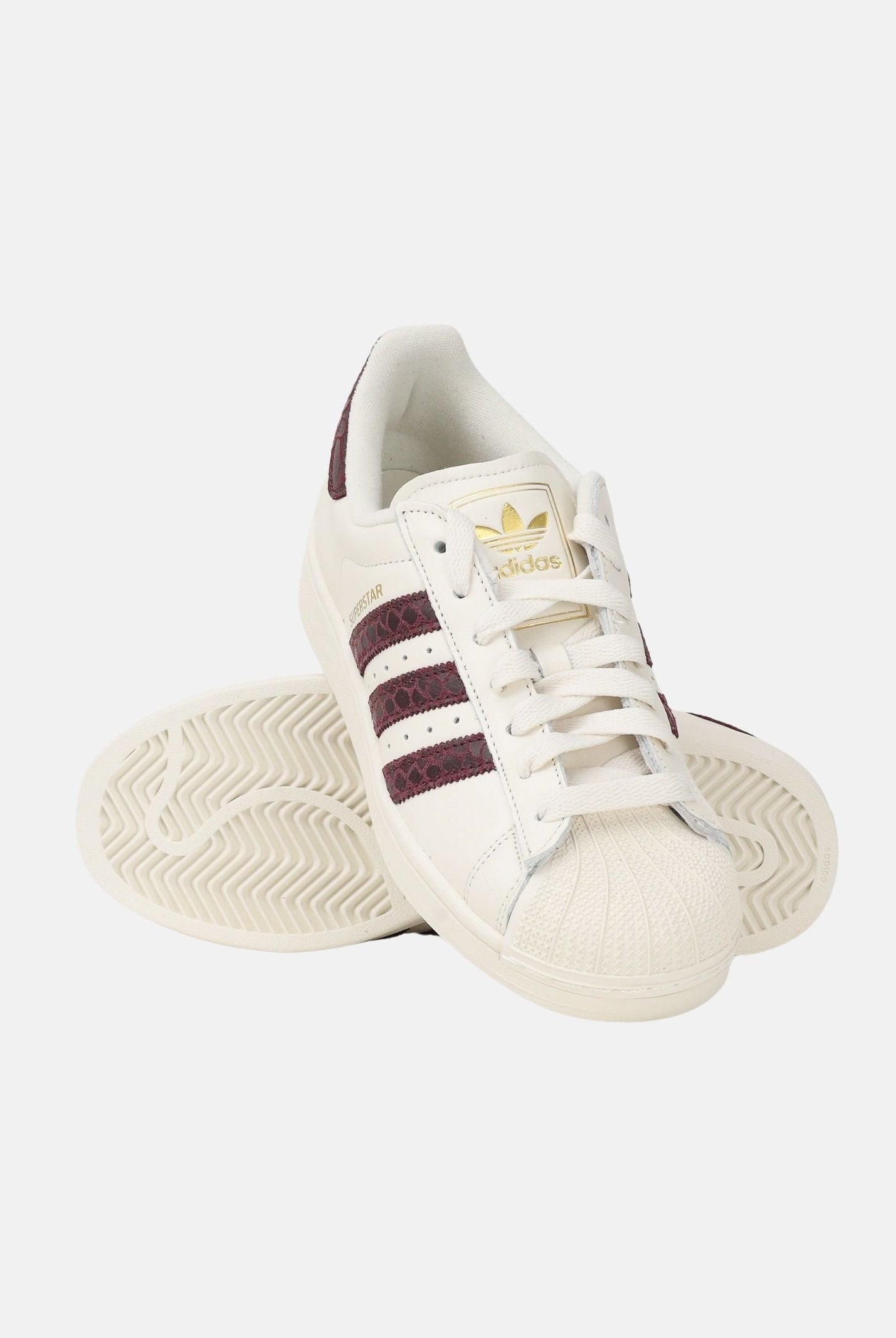 ADIDAS ORIGINALS Sneakers SUPERSTAR II panna e bordeaux per uomo e donna KI3570 . ADIDAS ORIGINALS