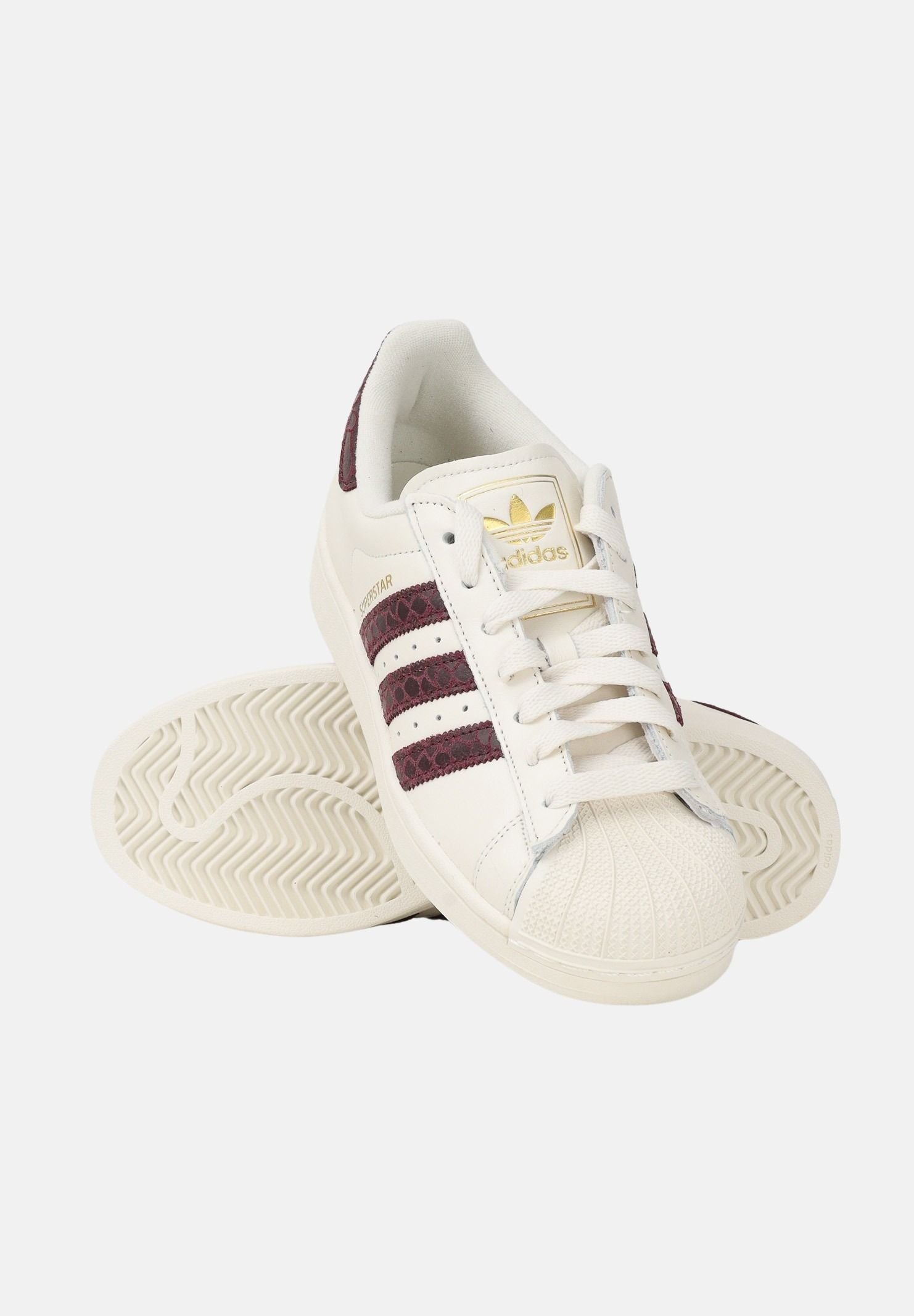 ADIDAS ORIGINALS Sneakers SUPERSTAR II panna e bordeaux per uomo e donna KI3570 . ADIDAS ORIGINALS