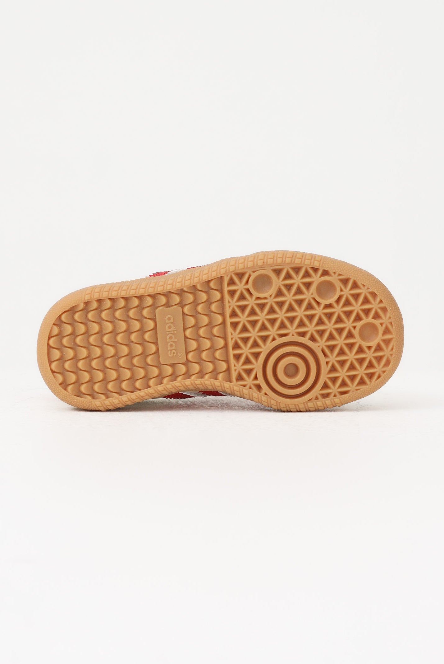 ADIDAS ORIGINALS Sneakers SAMBA ELASTIC LACES beige e rosse da neonato KI6682 . ADIDAS ORIGINALS
