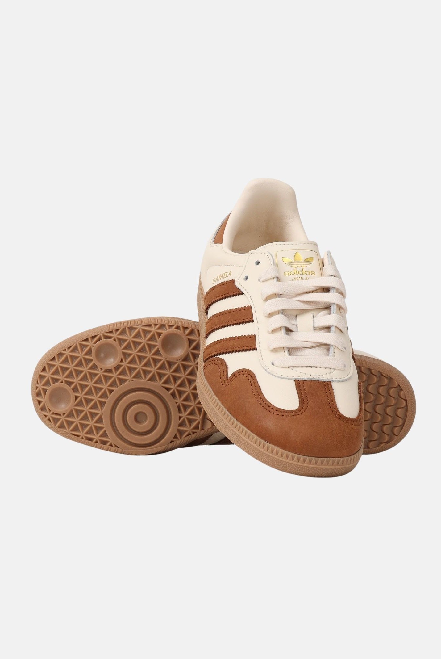 ADIDAS ORIGINALS Sneakers SAMBA OG panna e cuoio per uomo e donna KJ0996 . ADIDAS ORIGINALS