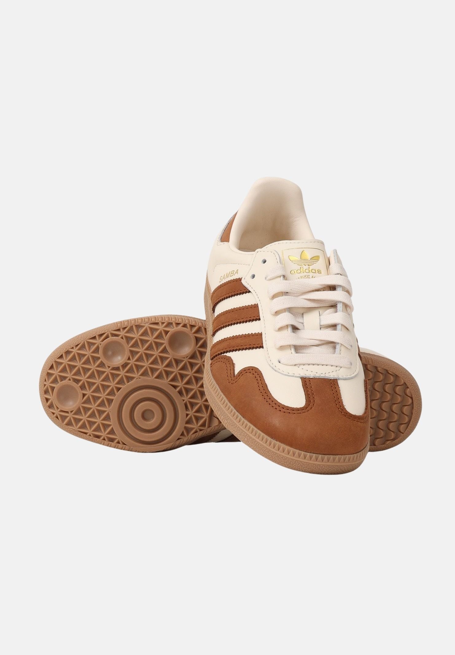 ADIDAS ORIGINALS Sneakers SAMBA OG panna e cuoio per uomo e donna KJ0996 . ADIDAS ORIGINALS