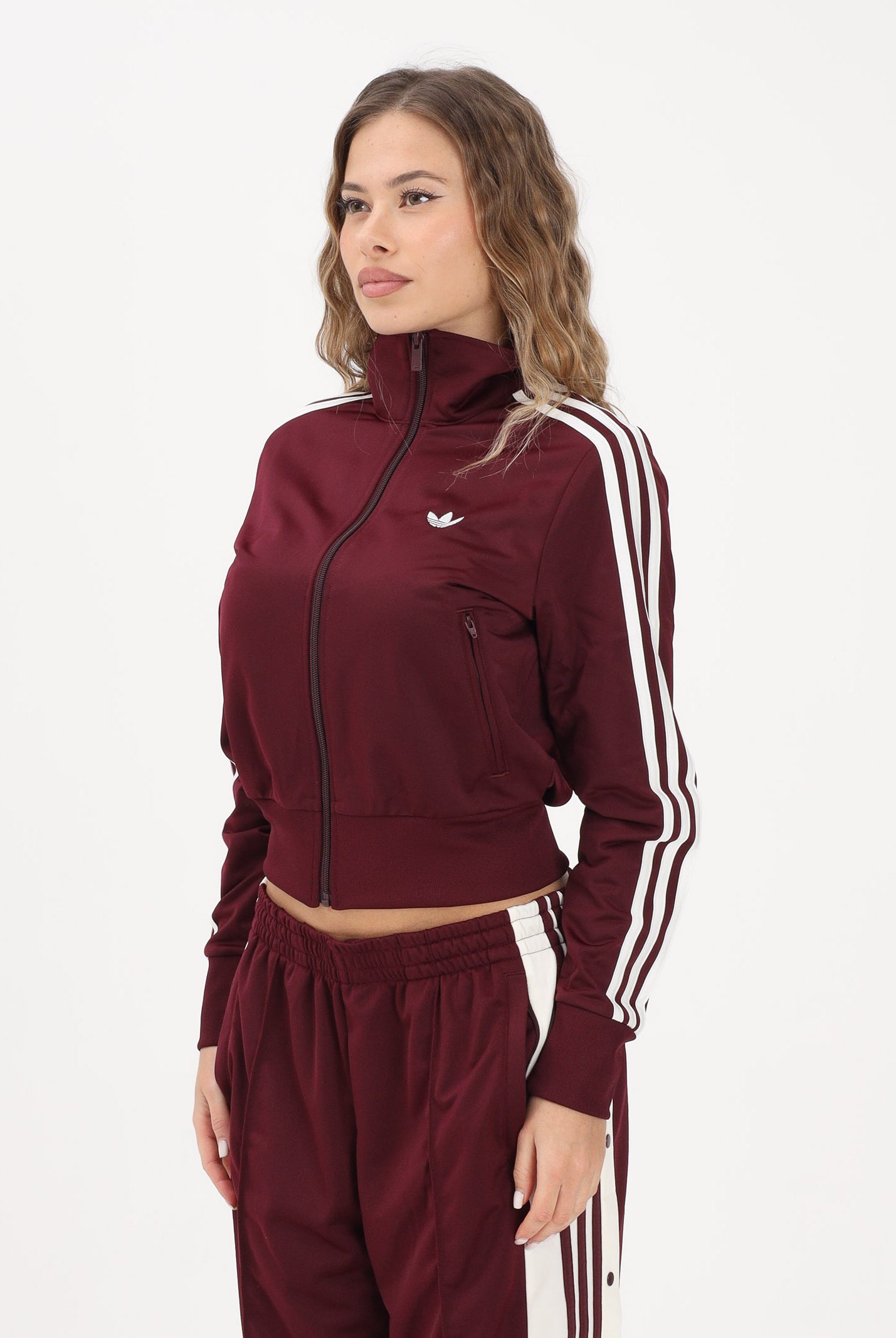 ADIDAS ORIGINALS Felpa con zip FIREBIRD CLASSIC bordeaux da donna KQ6532 . ADIDAS ORIGINALS