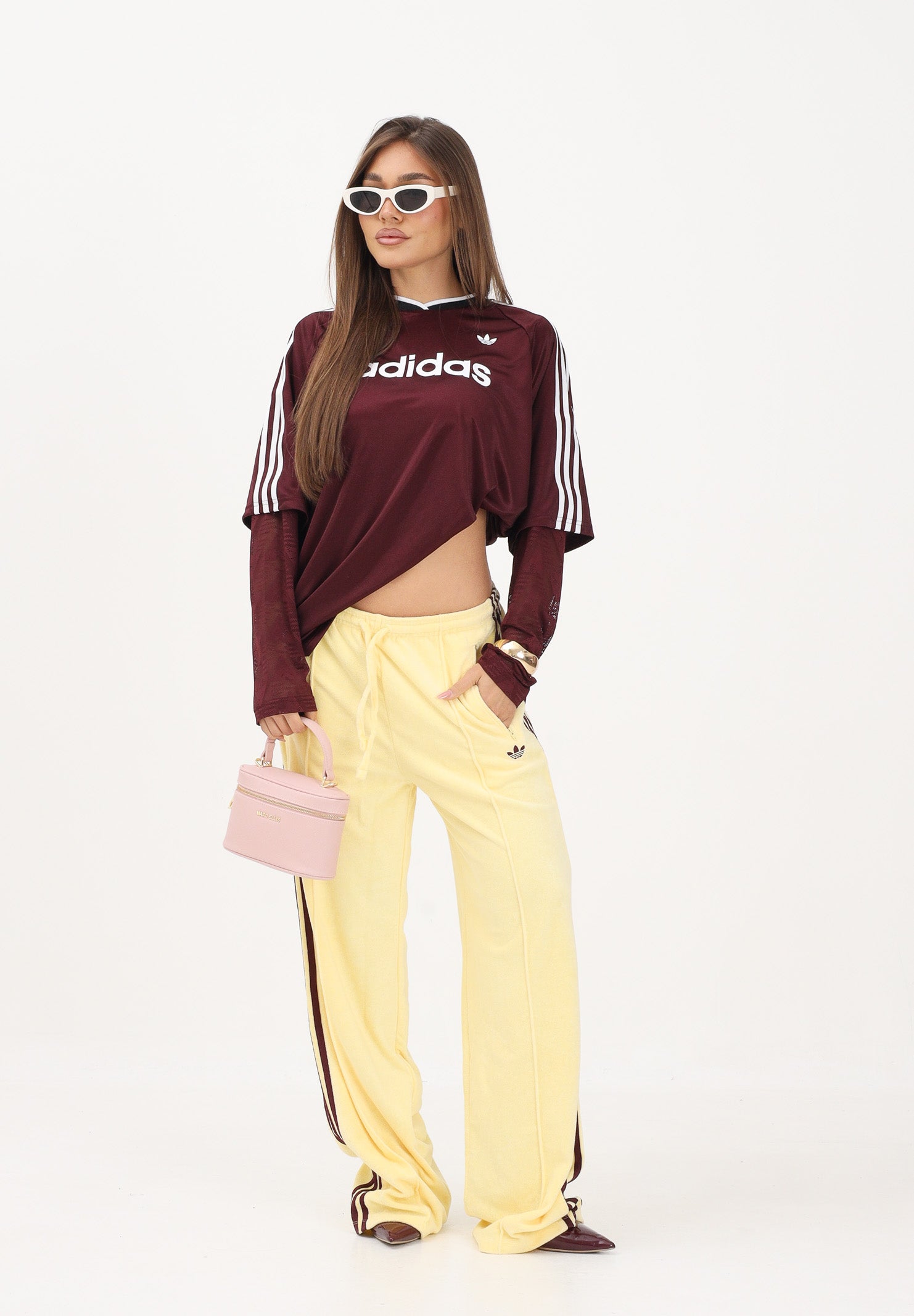ADIDAS ORIGINALS Pantalone sportivo TERRY TOWEL FIREBIRD giallo da donna KQ6662 . ADIDAS ORIGINALS
