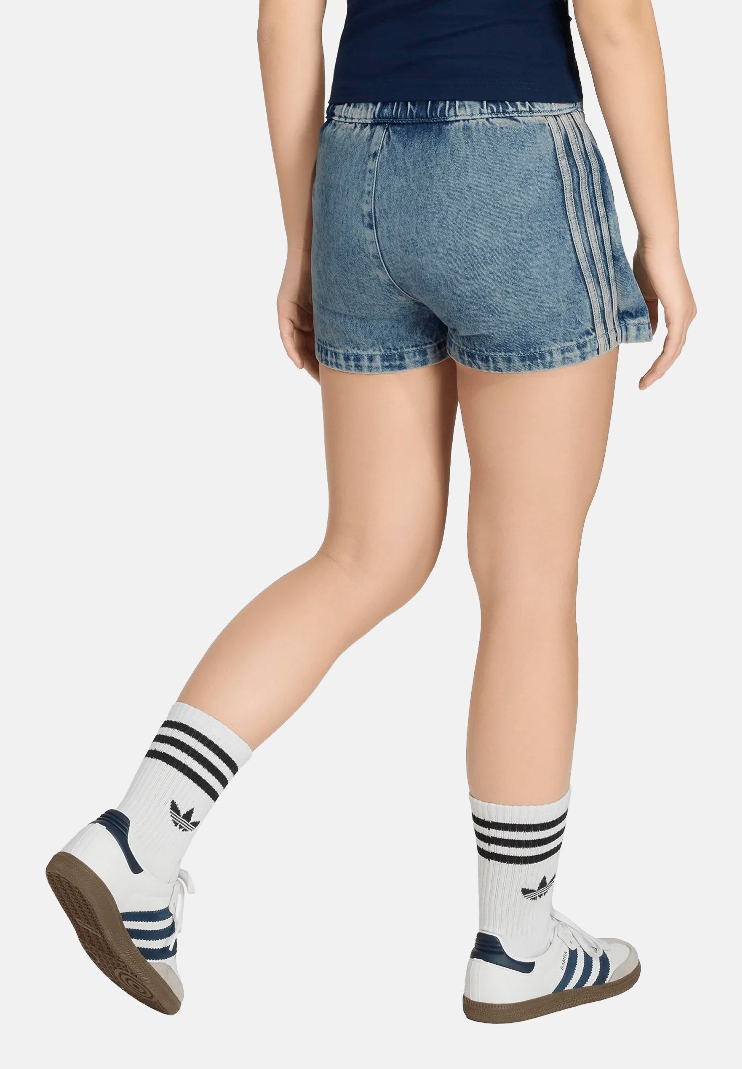 ADIDAS ORIGINALS Gonna-pantaloncino dark-blue, corrispondente al blu denim, da bambina con 3- Stripes laterali<BR/> KR6536 . ADIDAS ORIGINALS