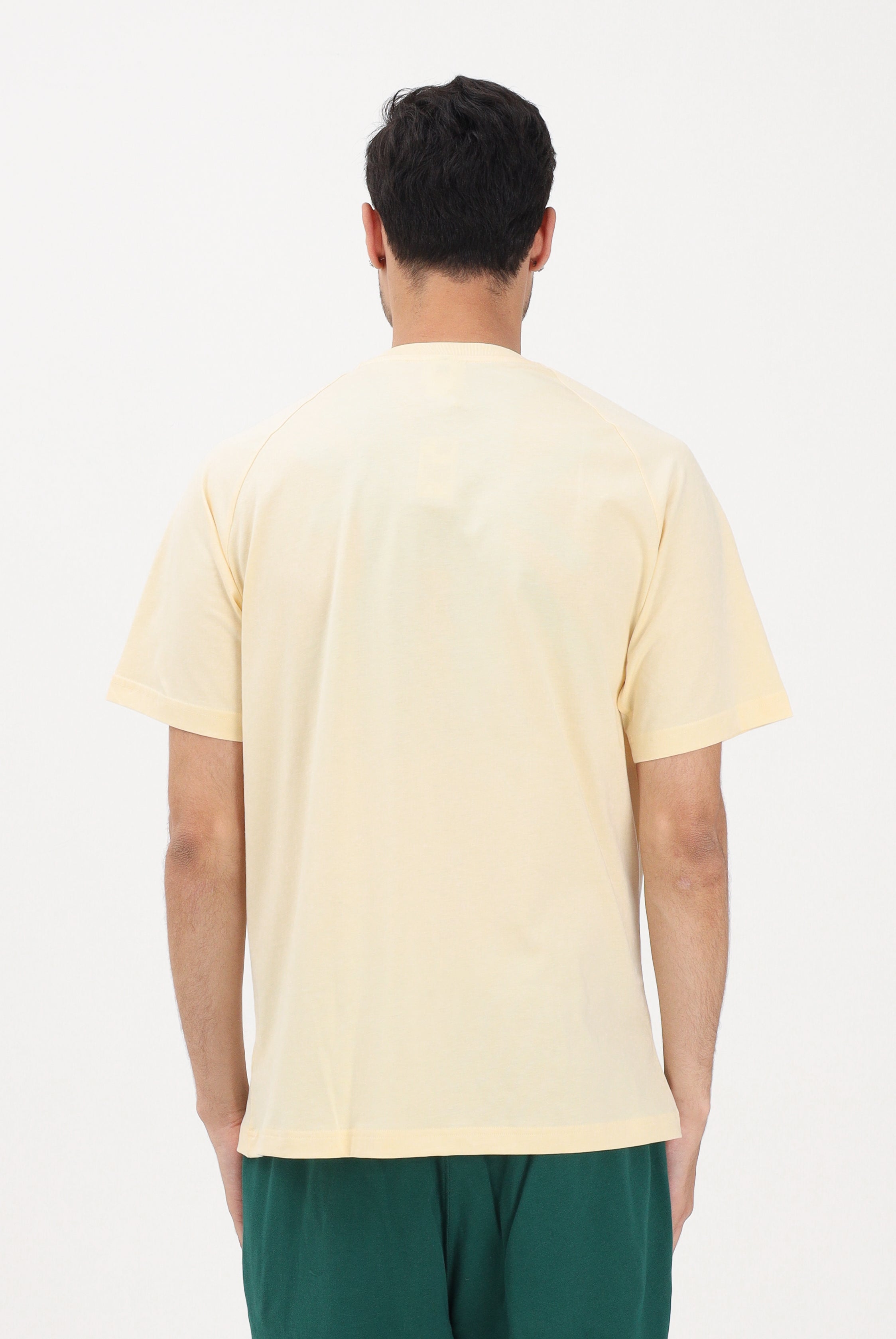 ADIDAS ORIGINALS t-shirt sportiva Men's Pastel Yellow Sports T-shirt panna e verde uomo. KR7217 . ADIDAS ORIGINALS
