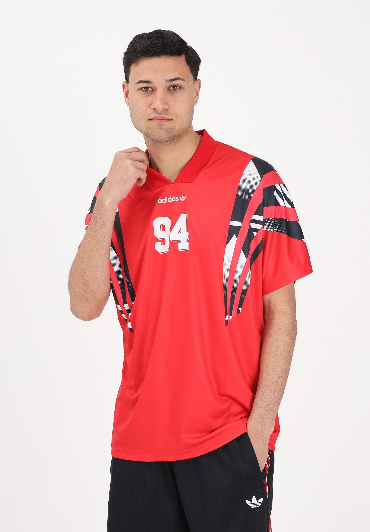ADIDAS ORIGINALS T-shirt a manica corta Santiago AOP Infill rossa da uomo KS5501 . ADIDAS ORIGINALS