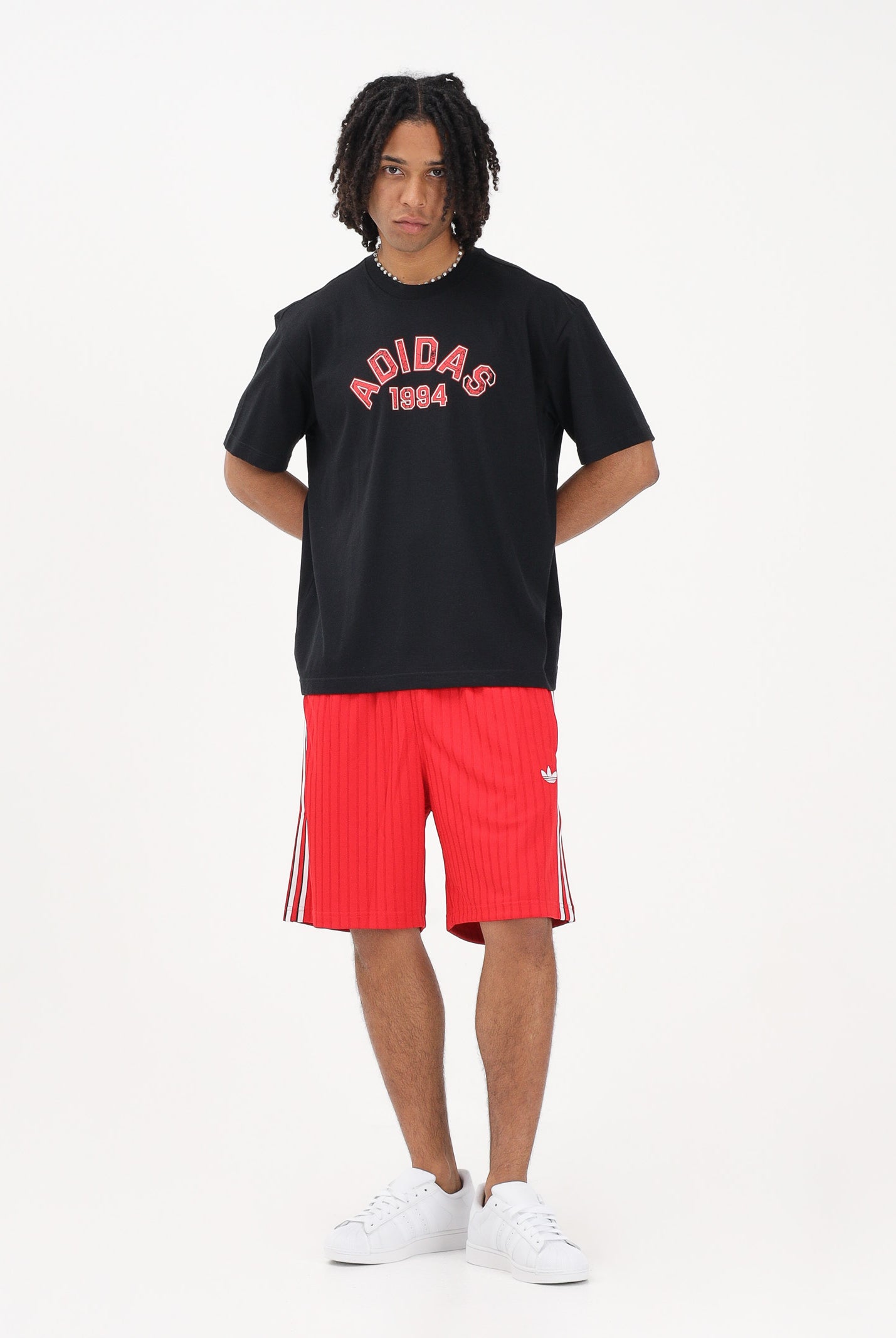 ADIDAS ORIGINALS Shorts sportivo FIREBIRD ENGINEERED STRIPES rosso da uomo KS5503 . ADIDAS ORIGINALS