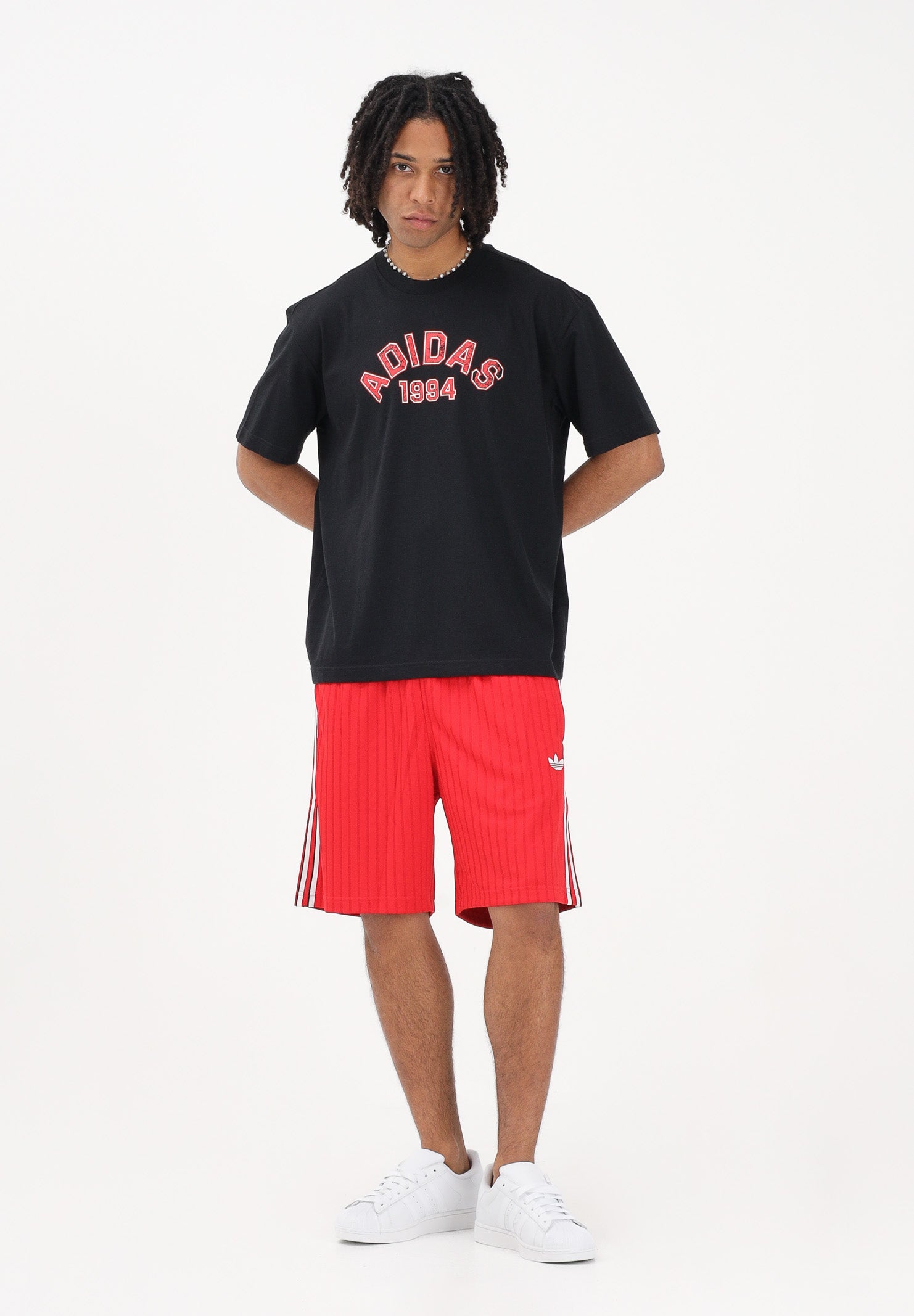 ADIDAS ORIGINALS Shorts sportivo FIREBIRD ENGINEERED STRIPES rosso da uomo KS5503 . ADIDAS ORIGINALS