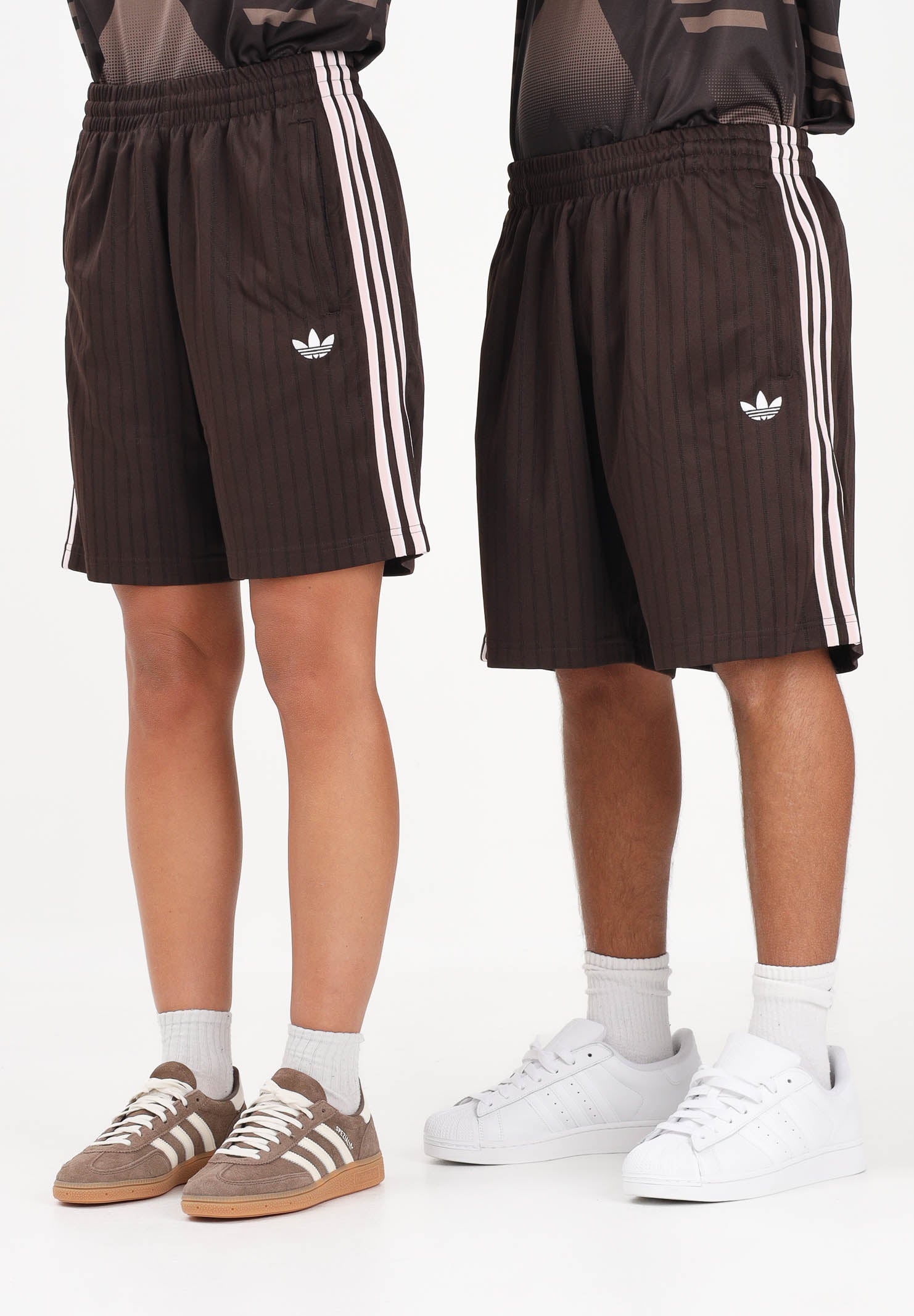 ADIDAS ORIGINALS Shorts sportivo Firebird Engineered Stripes marrone per uomo e donna KS5506 . ADIDAS ORIGINALS