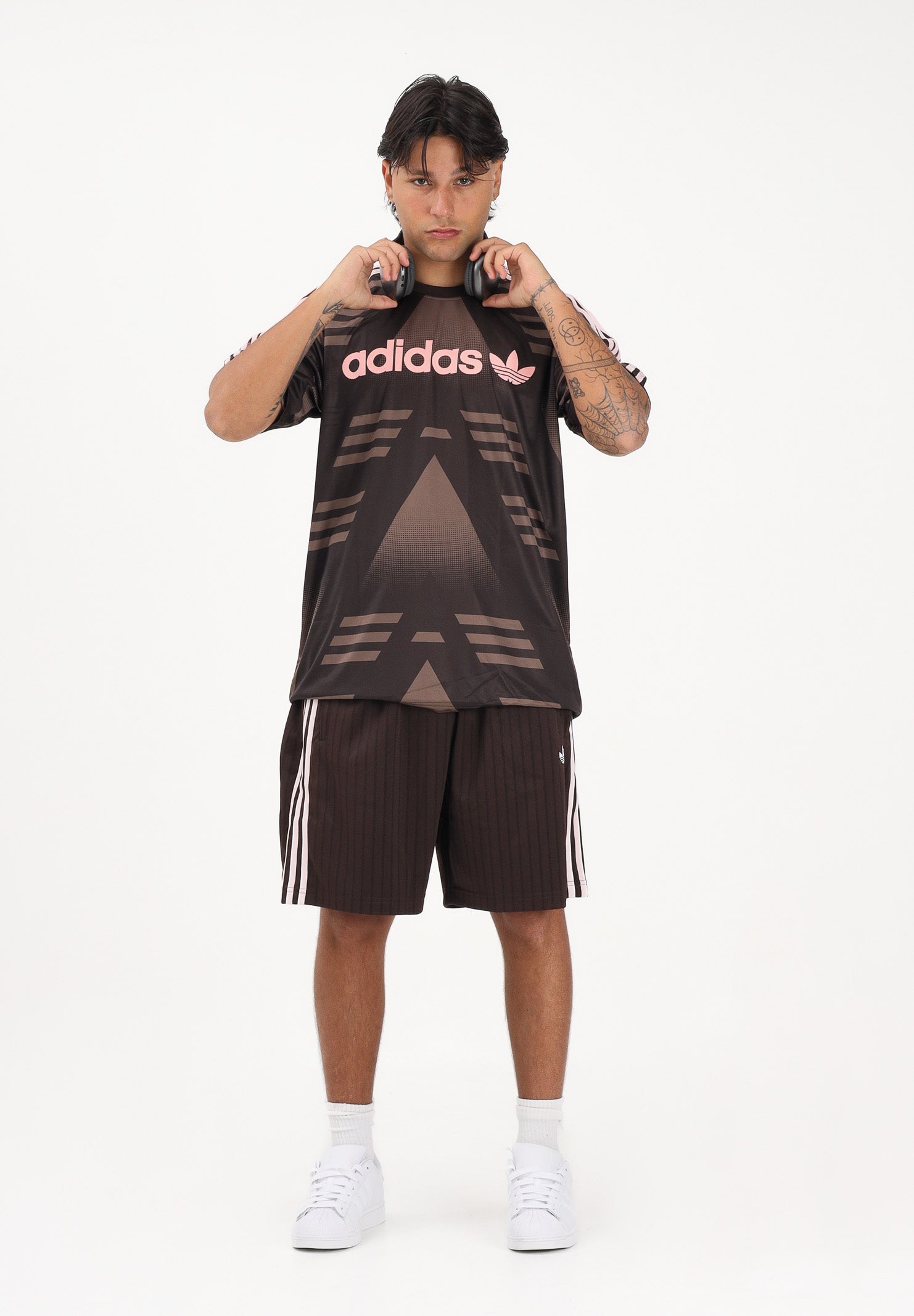 ADIDAS ORIGINALS Shorts sportivo Firebird Engineered Stripes marrone per uomo e donna KS5506 . ADIDAS ORIGINALS