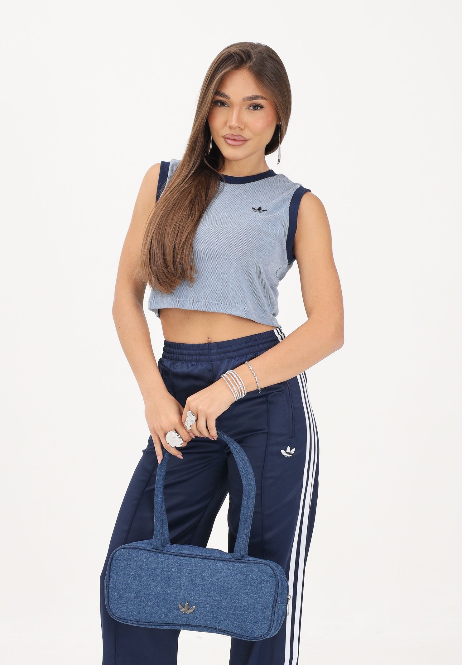 ADIDAS ORIGINALS top HEATHER Tank Top Night Indigo / Blue Dawn azzurro e blu navy donna. KS6789 . ADIDAS ORIGINALS