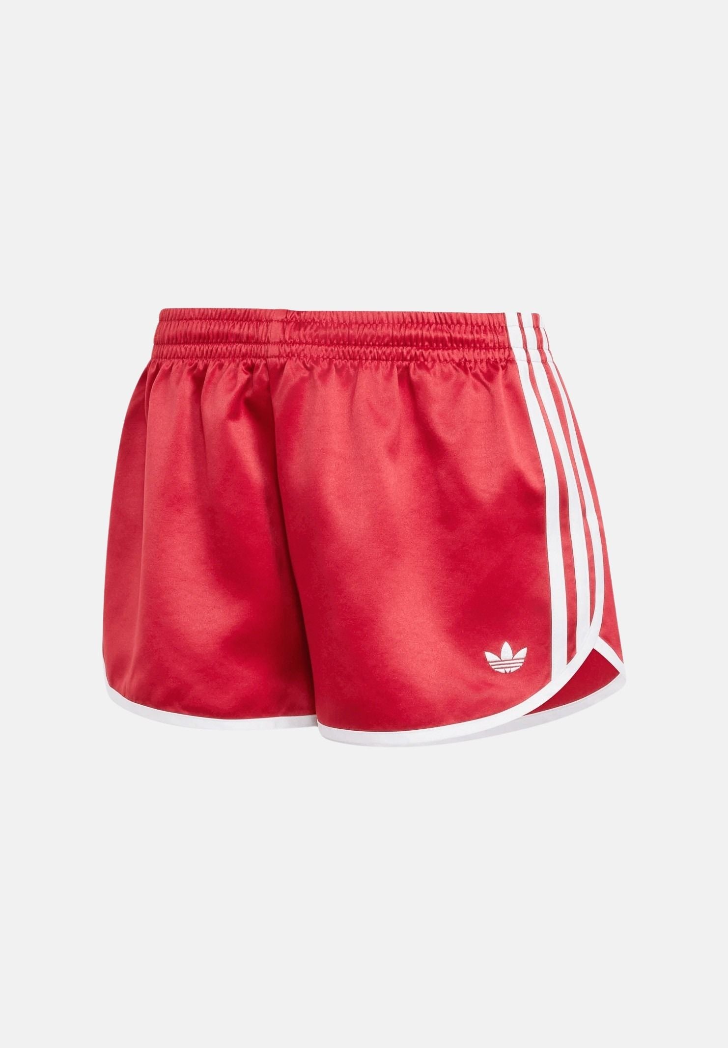ADIDAS ORIGINALS Shorts SPRINTERS satin victory red, rosso, da donna con 3 strisce laterali<BR/> KS9850 . ADIDAS ORIGINALS