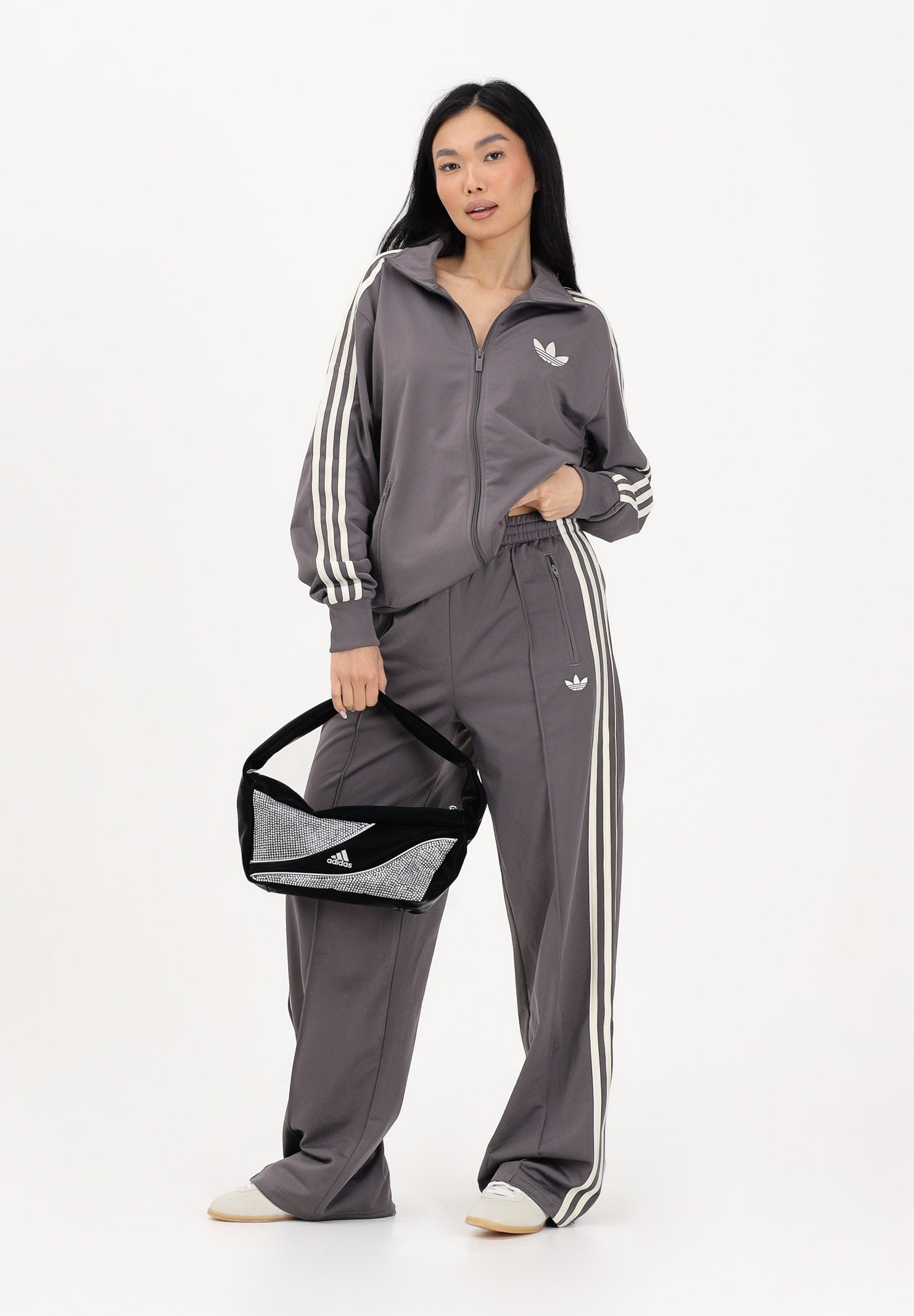 ADIDAS ORIGINALS Pantalone sportivo Firebird Loose Track grigio da donna KT4631 . ADIDAS ORIGINALS