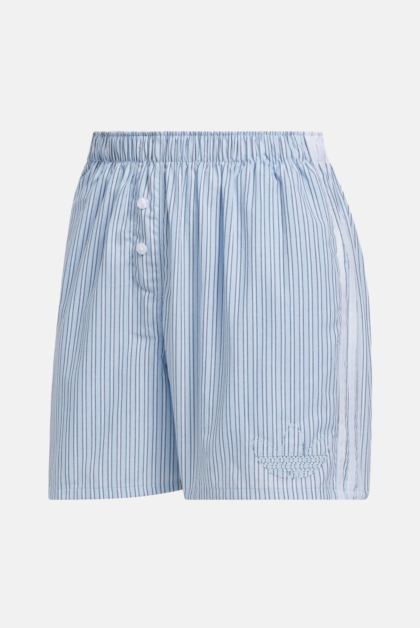 ADIDAS ORIGINALS Shorts STRIPED BOXER casual,azzurro-chiaro, da donna con fantasia a righe verticali<BR/> KT8005 . ADIDAS ORIGINALS