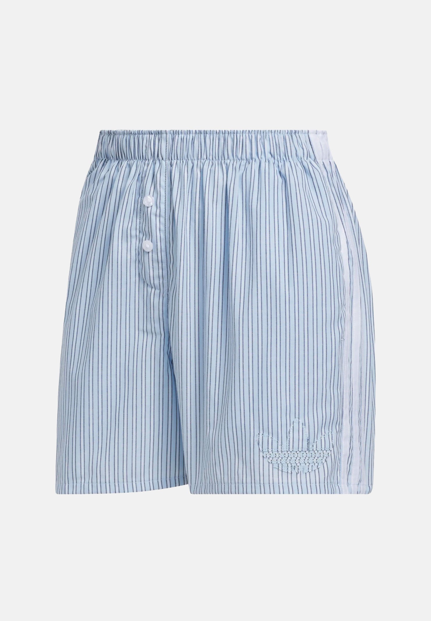 ADIDAS ORIGINALS Shorts STRIPED BOXER casual,azzurro-chiaro, da donna con fantasia a righe verticali<BR/> KT8005 . ADIDAS ORIGINALS