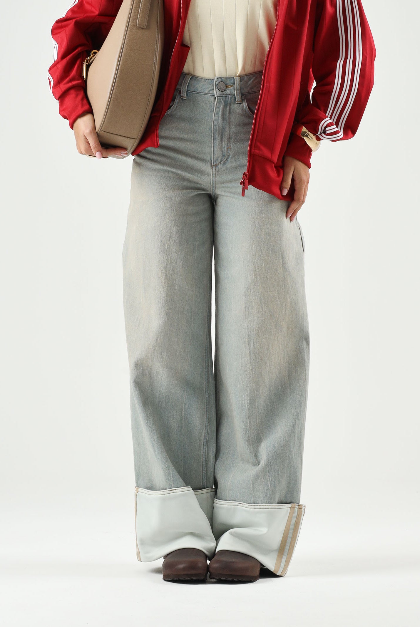 ADIDAS ORIGINALS Jeans VINTAGE WIDE LEG denimf azzurro chiaro da donna <BR/> KW4517 . ADIDAS ORIGINALS